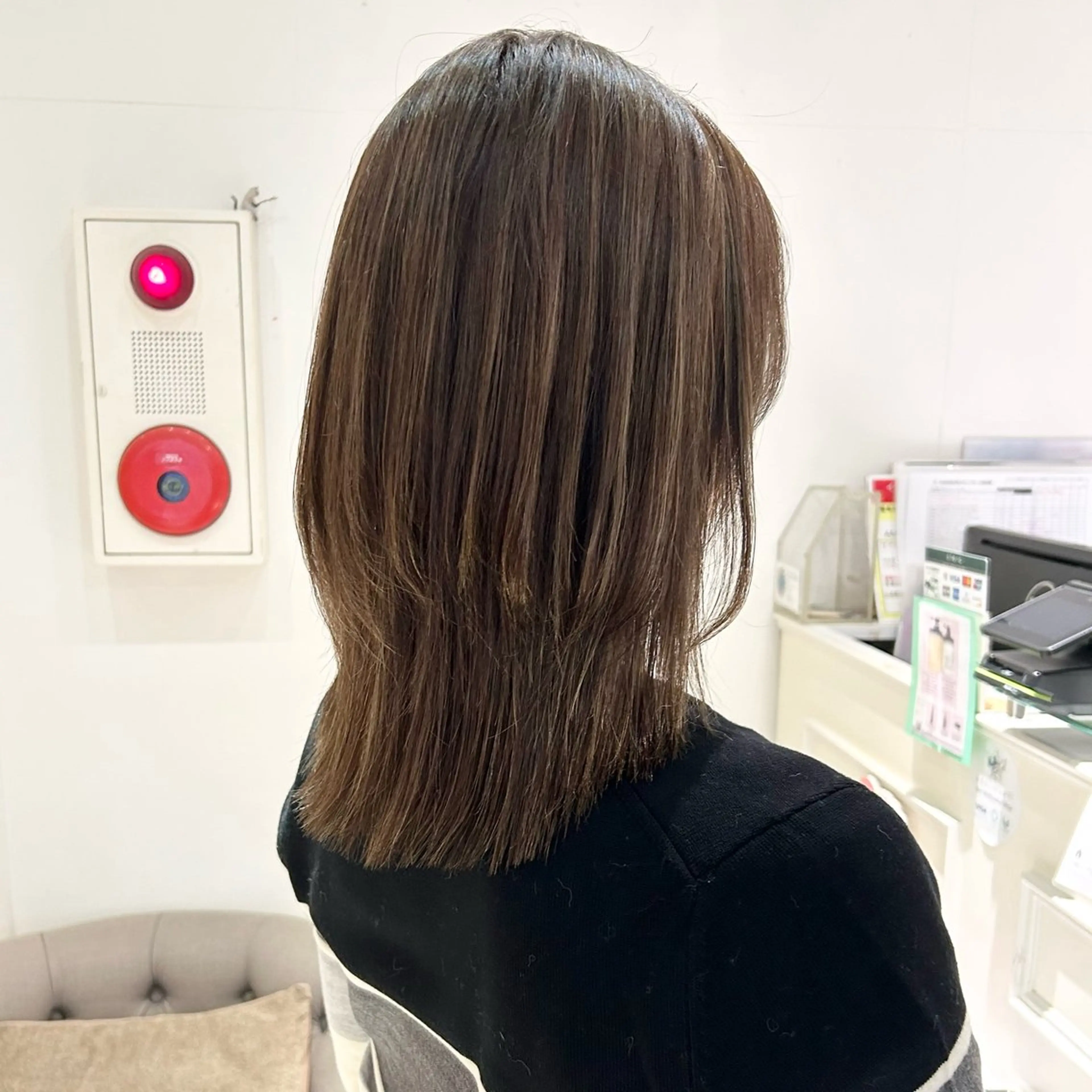 セミロング カラー ヘアアレンジ カット ヘアカラー 吉水 彩乃 /ボブ/透明感カラーのヘアスタイル