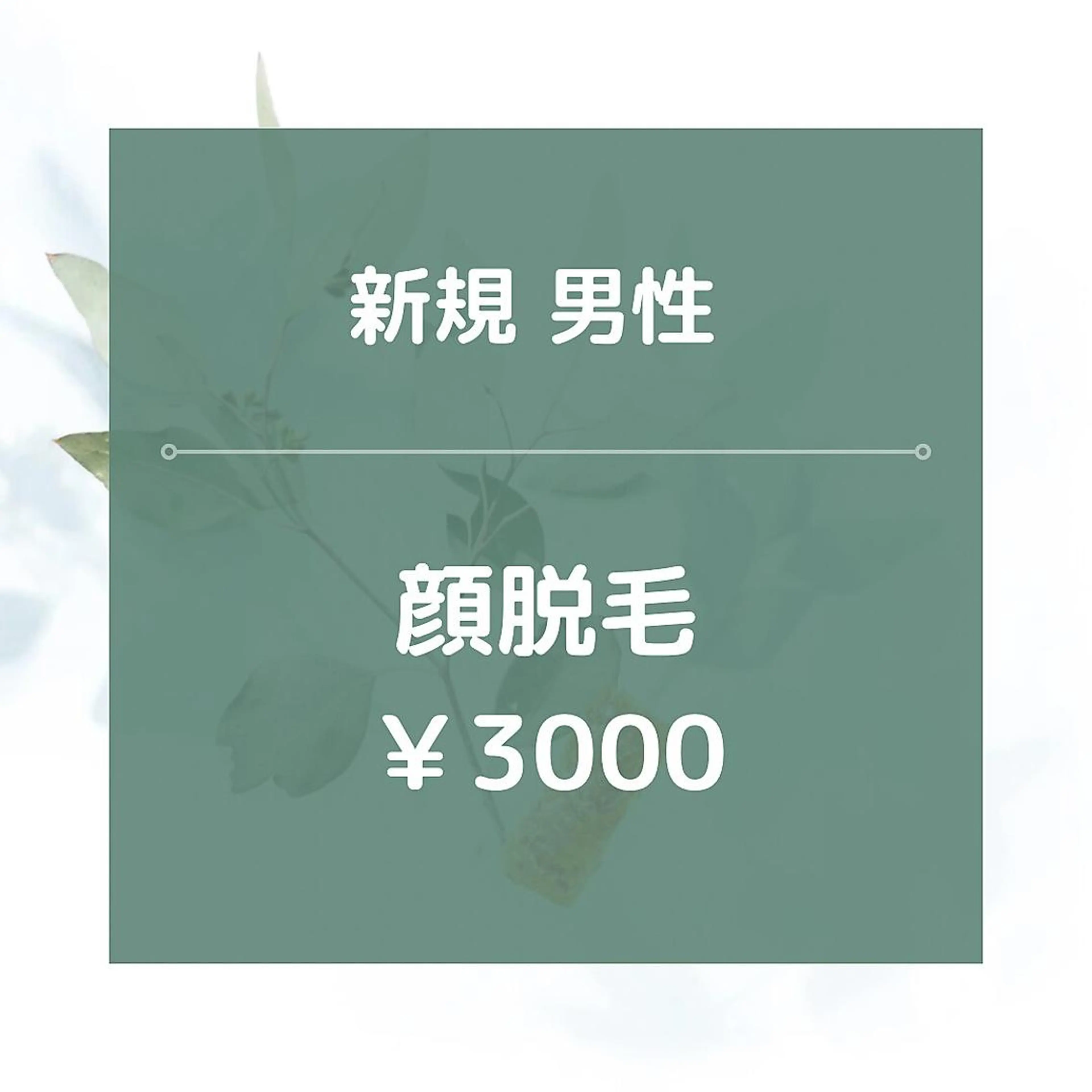 【男性専用】★☆顔全体脱毛/¥3000☆★美肌効果あり!20分の写真