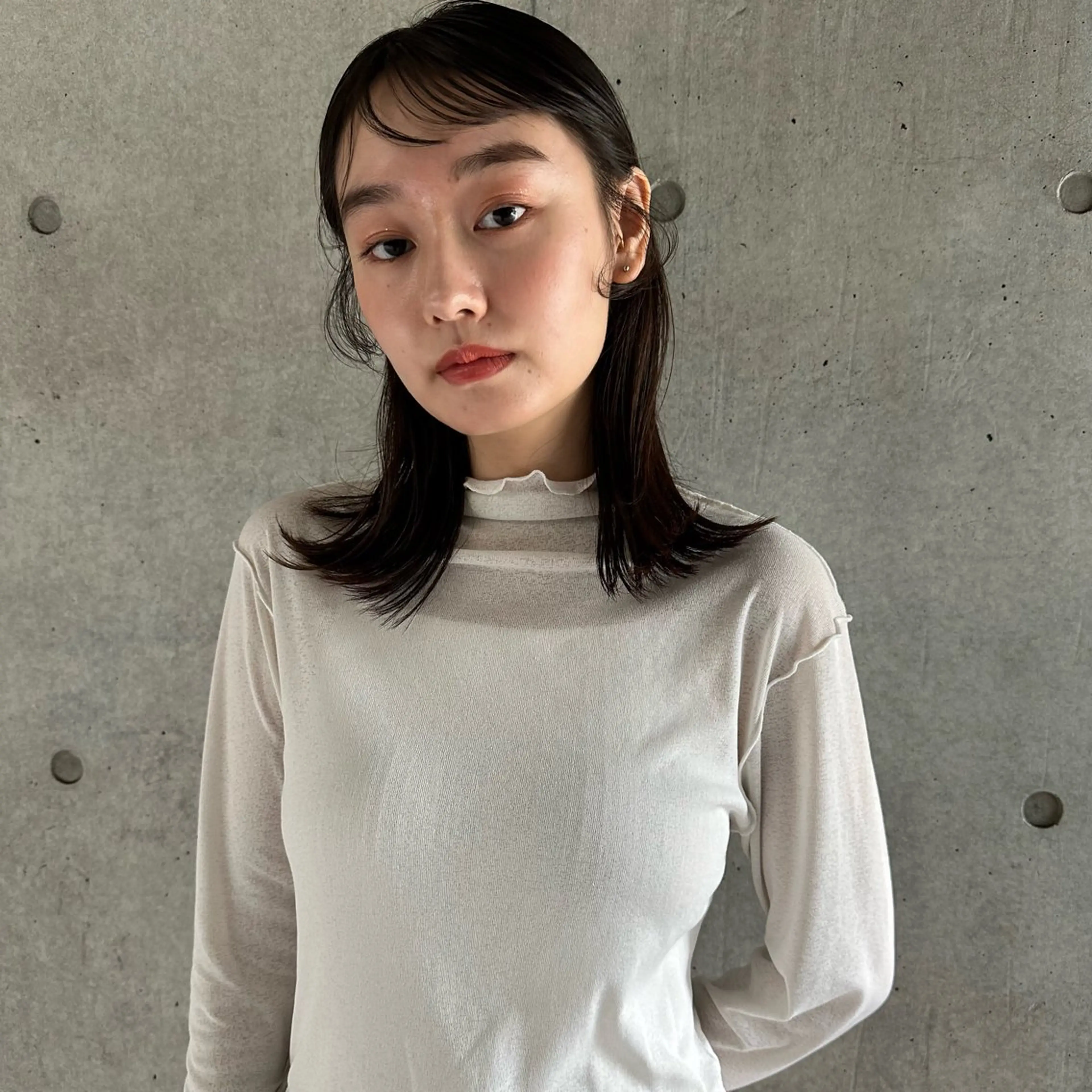 ミディアム レイヤーカット ボブ/レイヤー/ニュ アンスパーマ/小夏のヘアスタイル