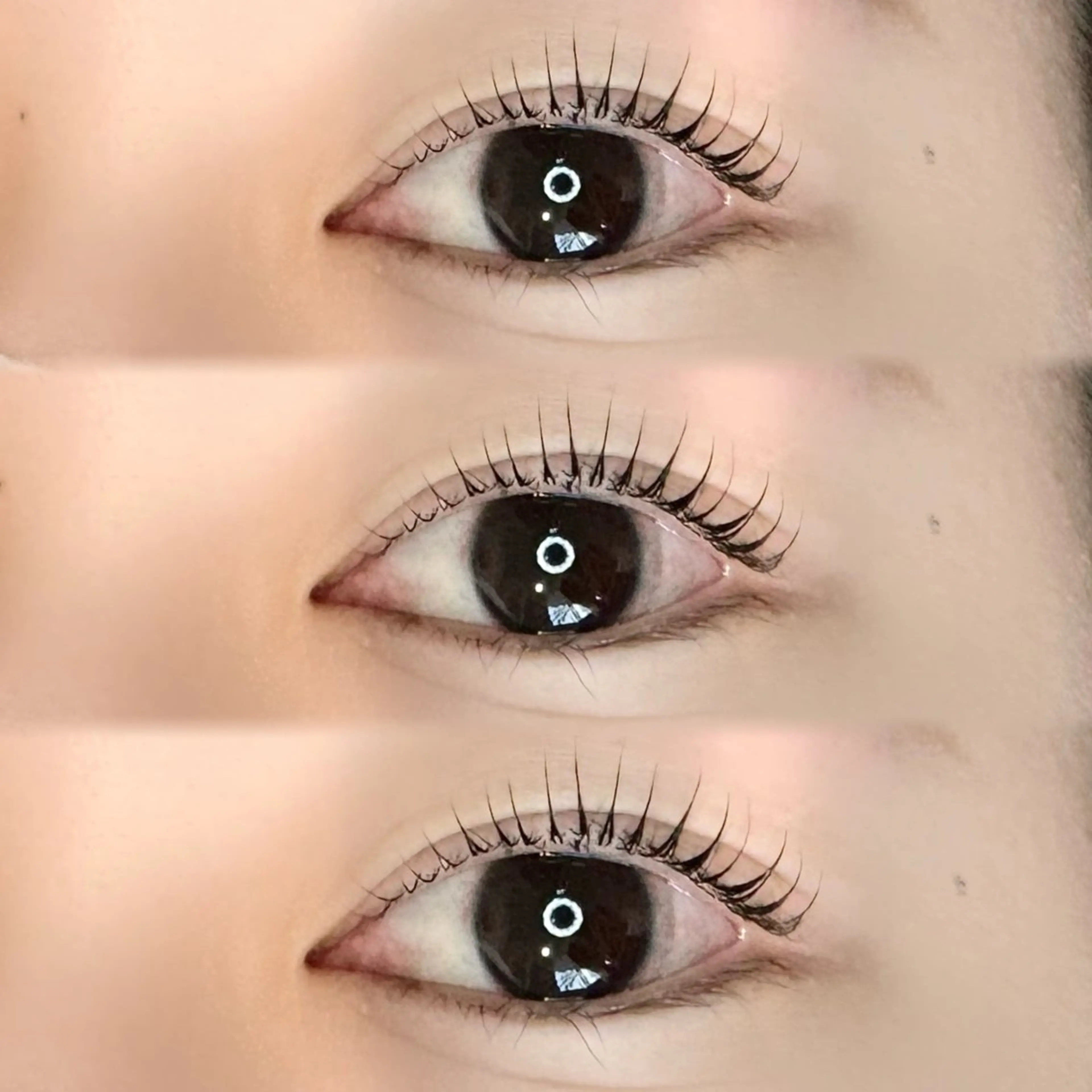 マツエク・マツパ 岩戸優奈 束感まつげ ピンク/ベージュのヘアスタイル