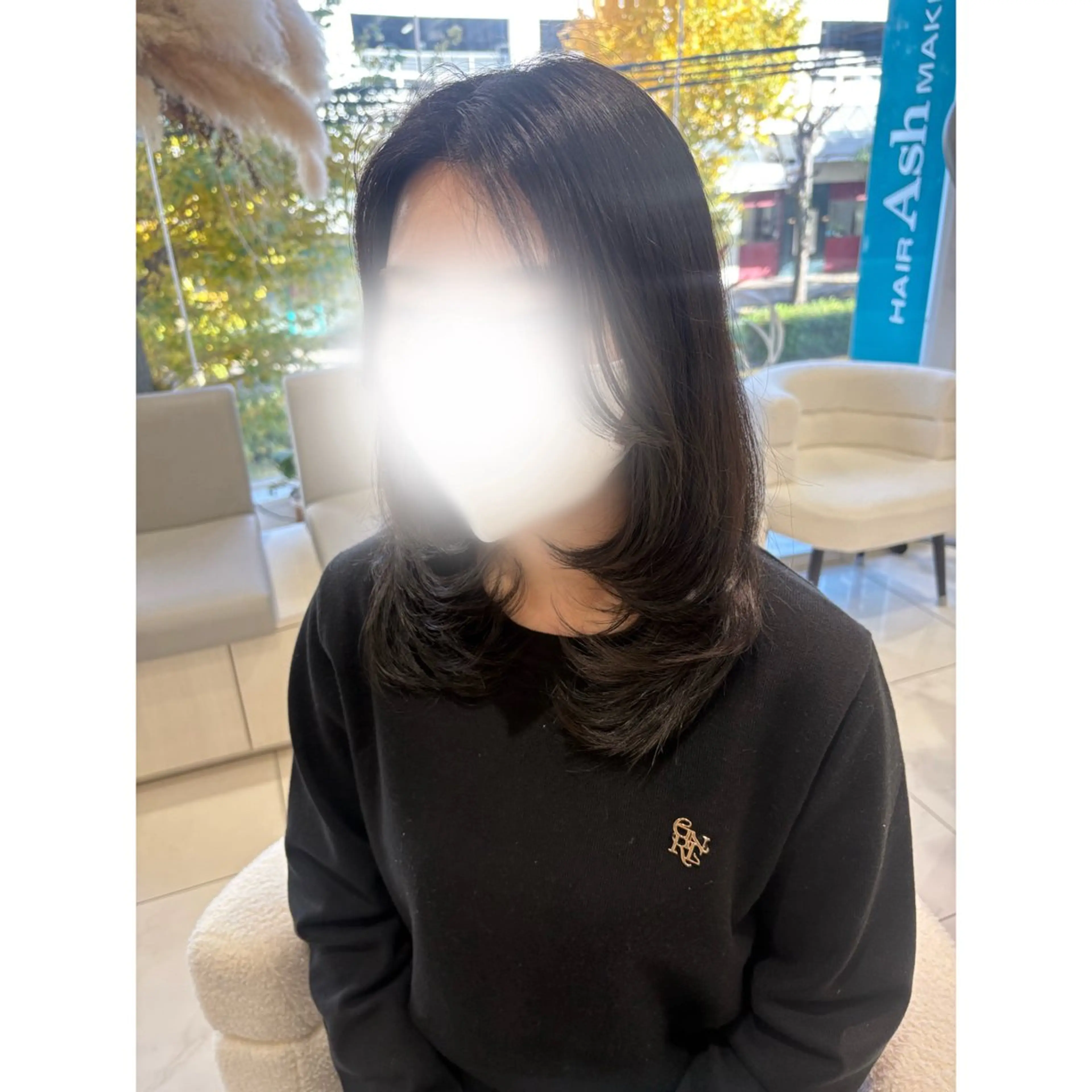 セミロング ヘアカラー 韓国ヘア 🎀中川綾乃🎀のヘアスタイル