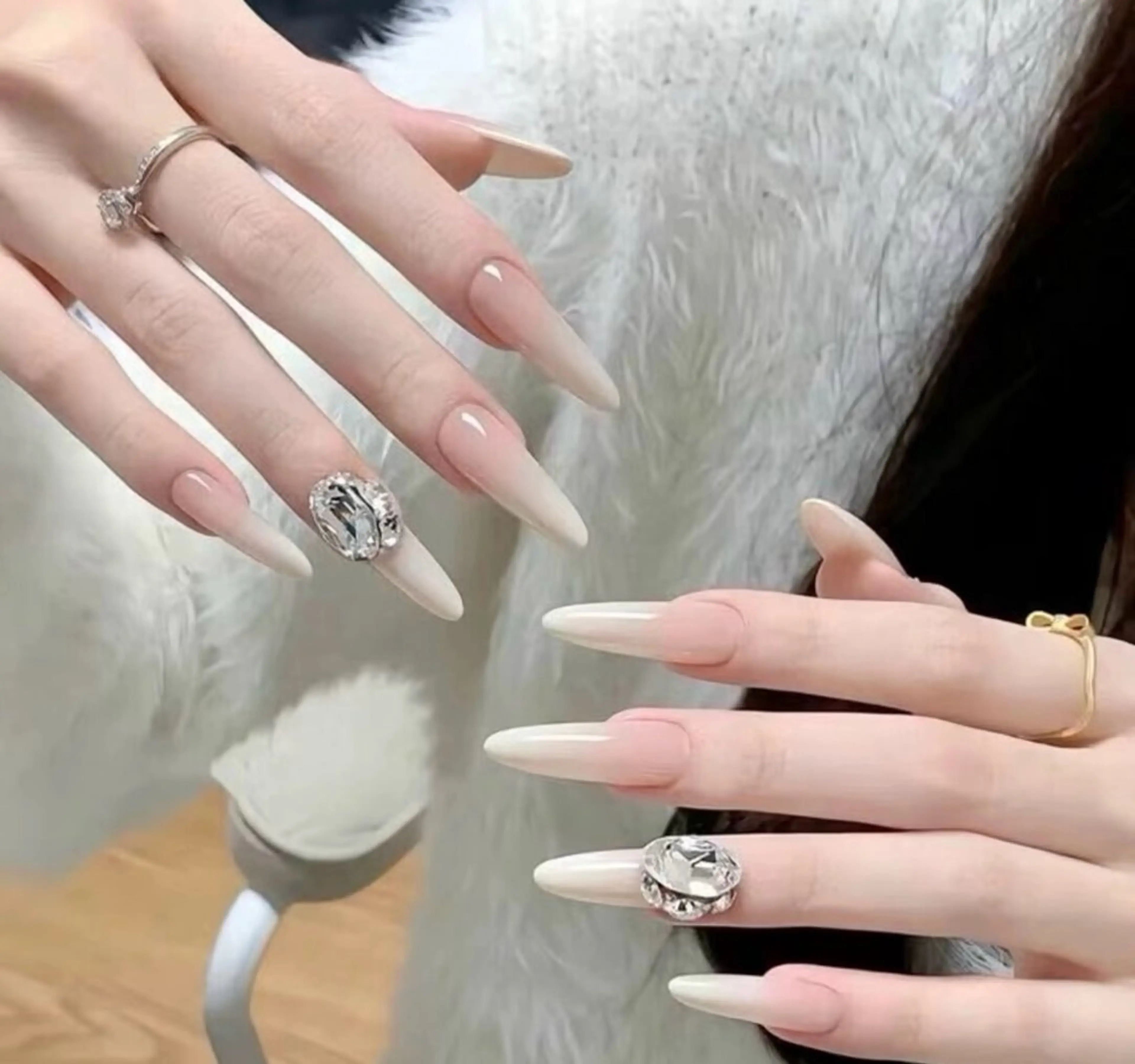 ネイル チークネイル 長さ出し フレンチネイル ガーリー 韓国ネイル sun nail池袋 モデル募集のネイルデザイン