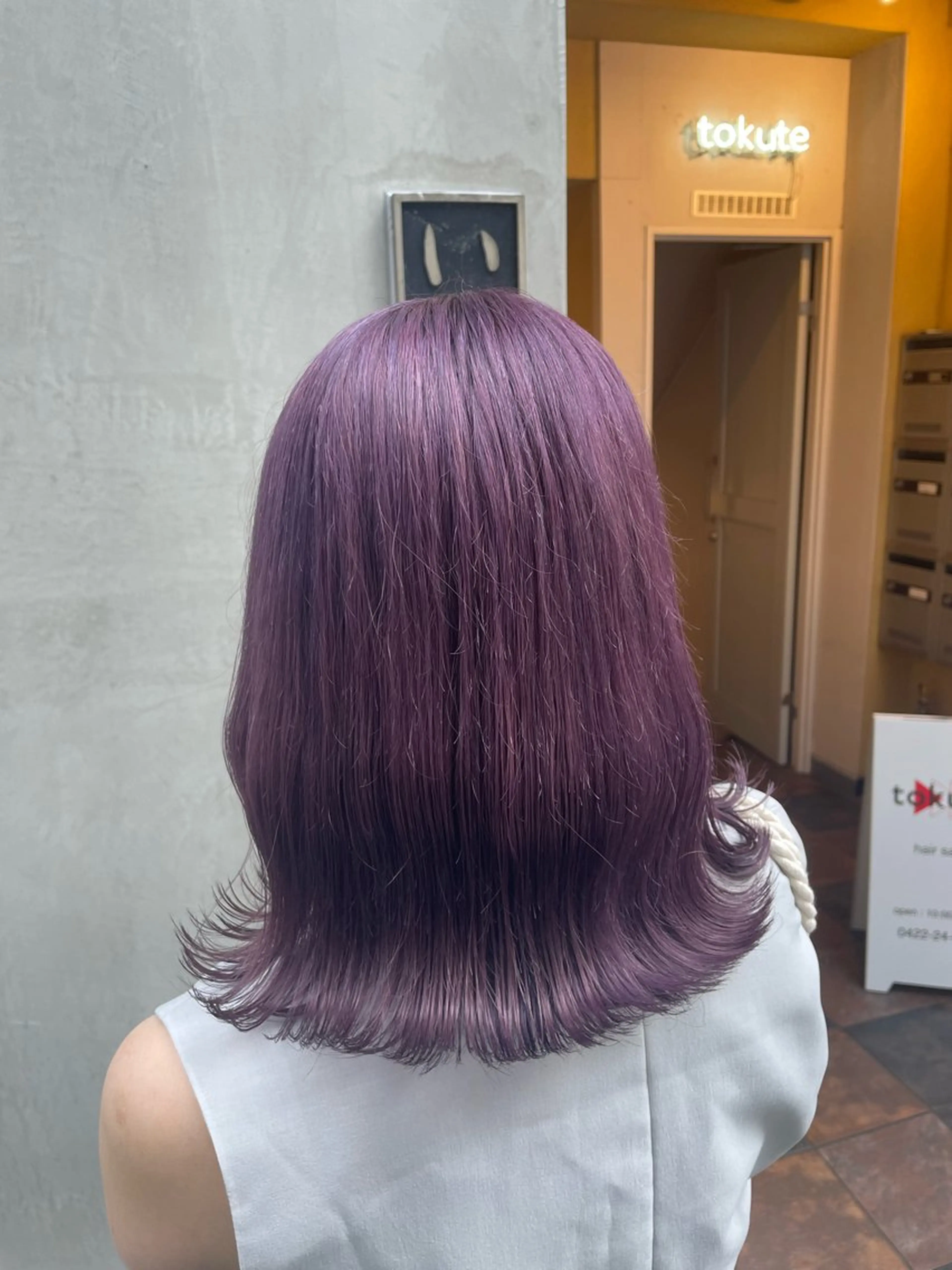 ミディアム ヘアカラー tokute 中野真咲🐺のヘアスタイル