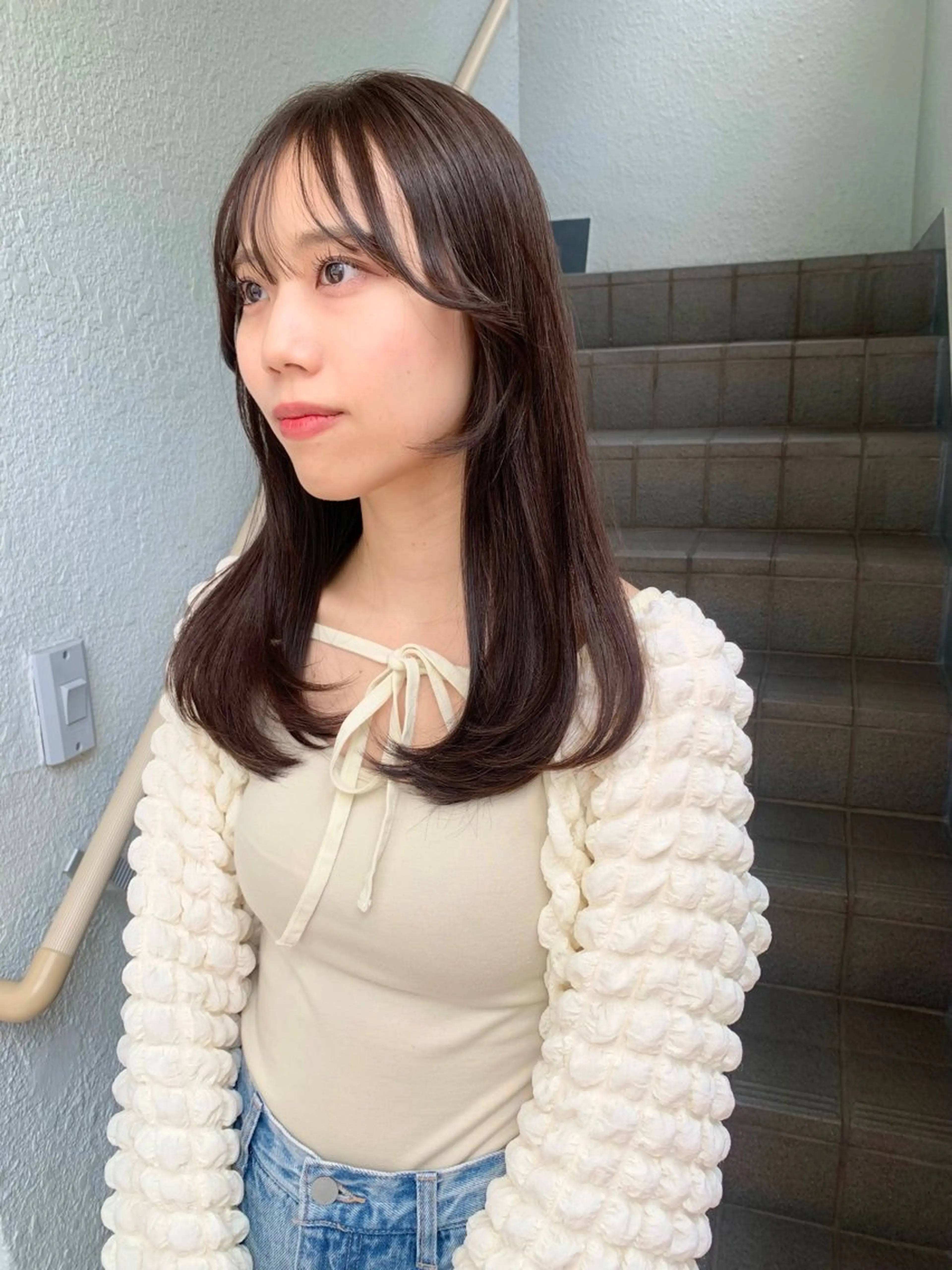 ロング 顔周りカット LOREN＋透明感 オリーブhirokoのヘアスタイル