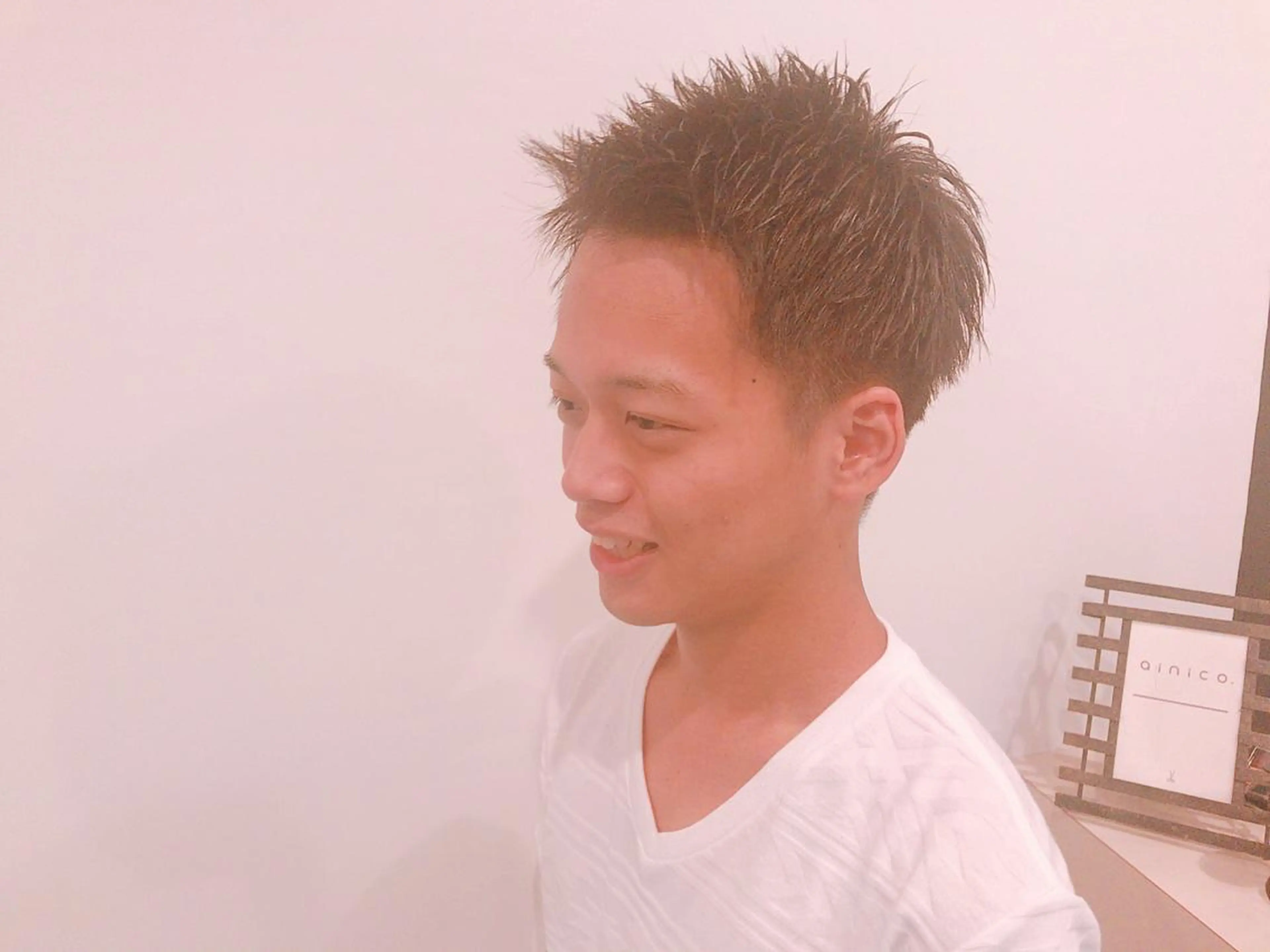 ショート カラー パーマ ヘアアレンジ メンズ アッシュ カット ヘアカラー CHIC share salon所属・ちこ .のヘアスタイル