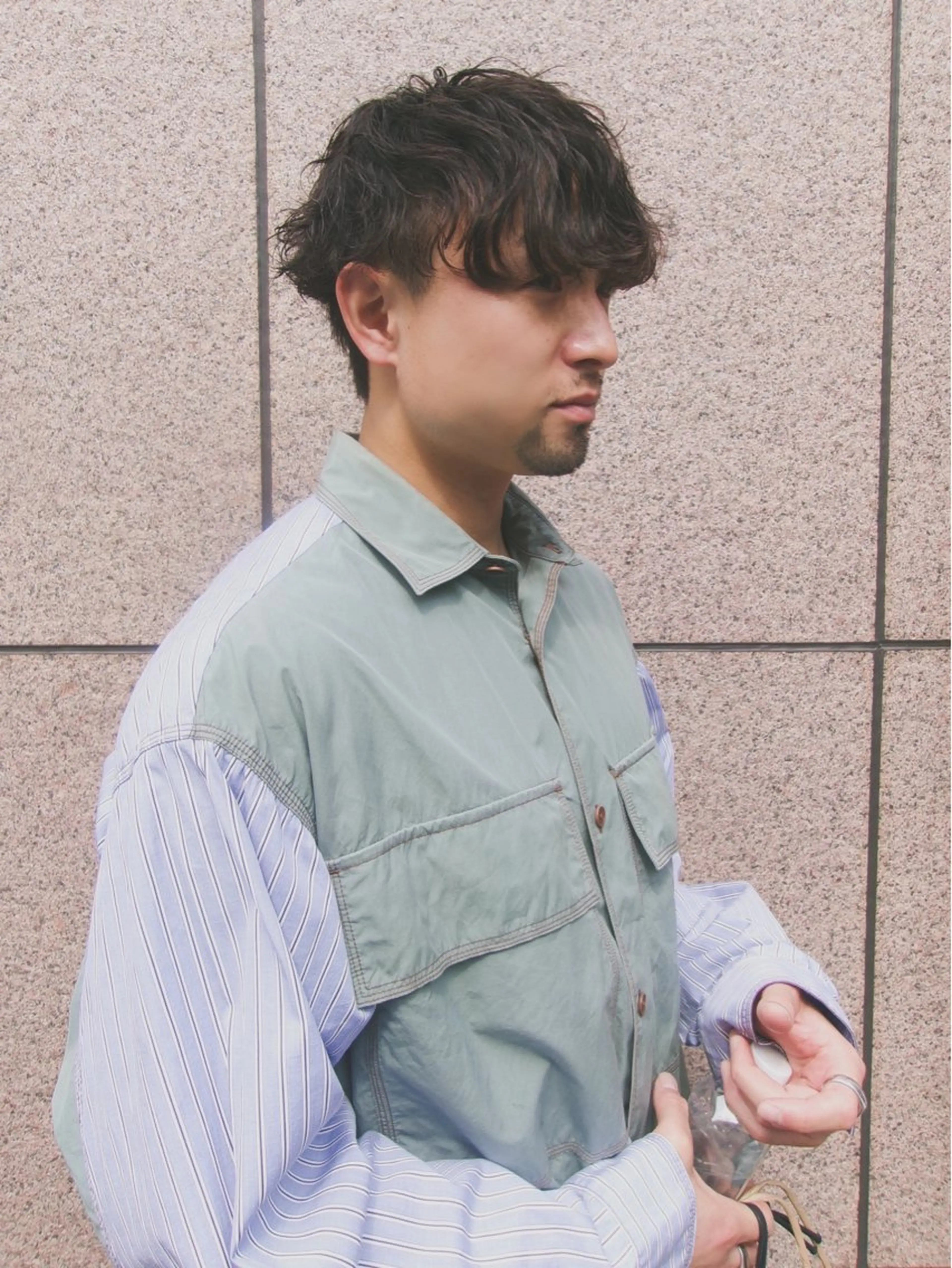 ショート パーマ メンズ メンズパーマ 波巻きパーマ GO TODAY シェアサロン　原宿本店所属・原宿↔︎浦和　美容師 折笠　亮のヘアスタイル