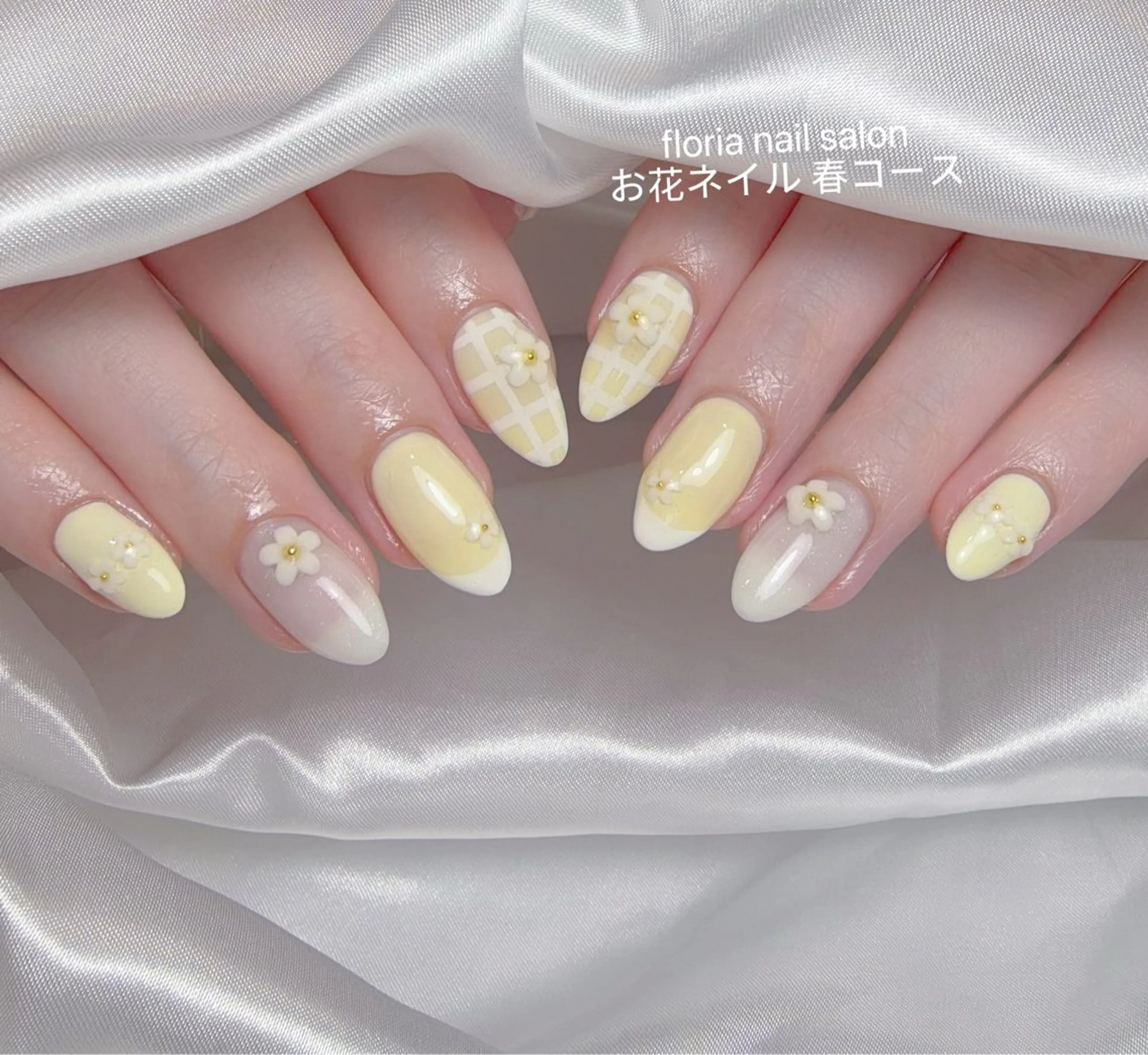 ネイル アートネイル チークネイル 桜ネイル フラッシュネイル フレンチネイル ハンドネイル Floria ユイのネイルデザイン