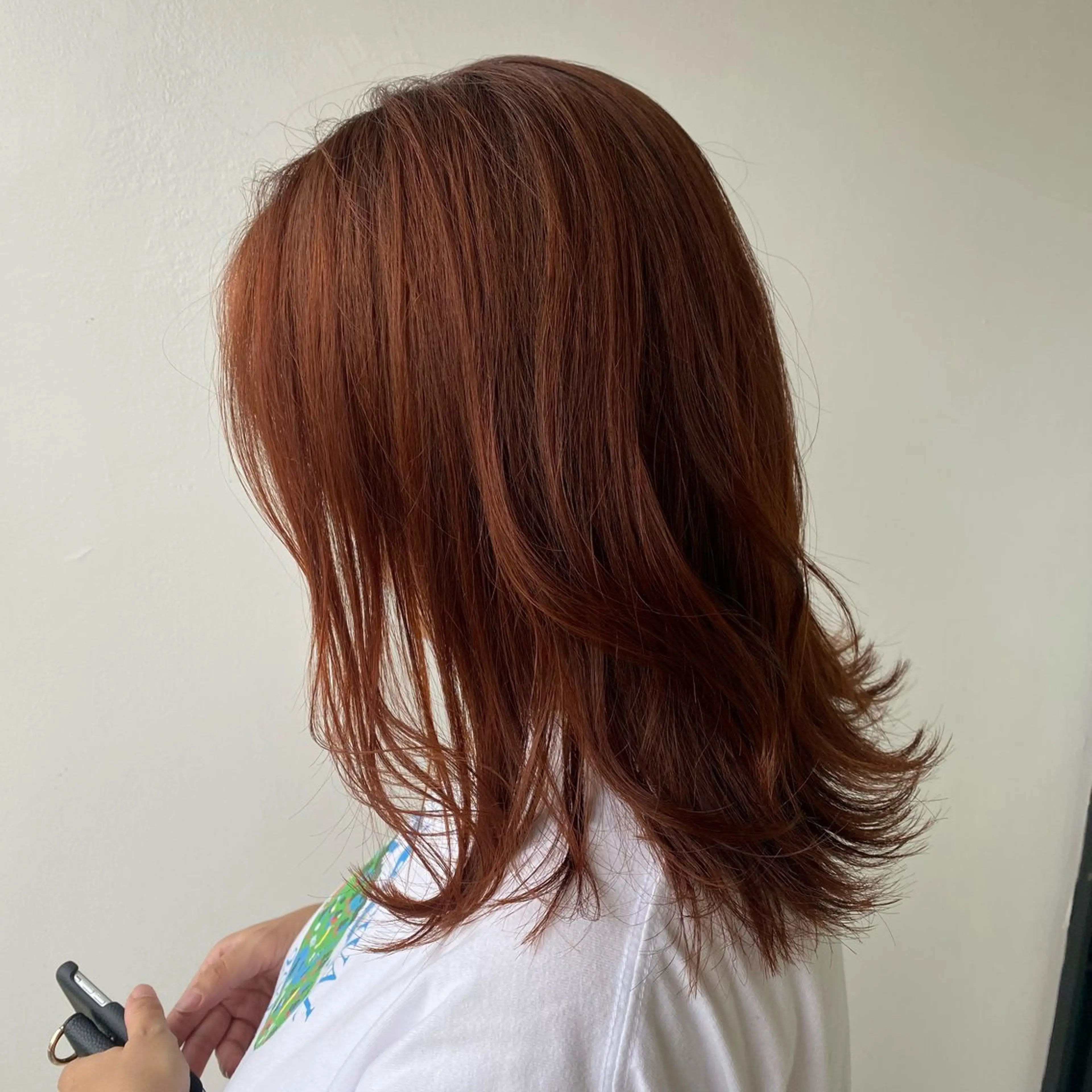 セミロング オレンジブラウン ase.糸島店所属・UEDA AYAのヘアスタイル