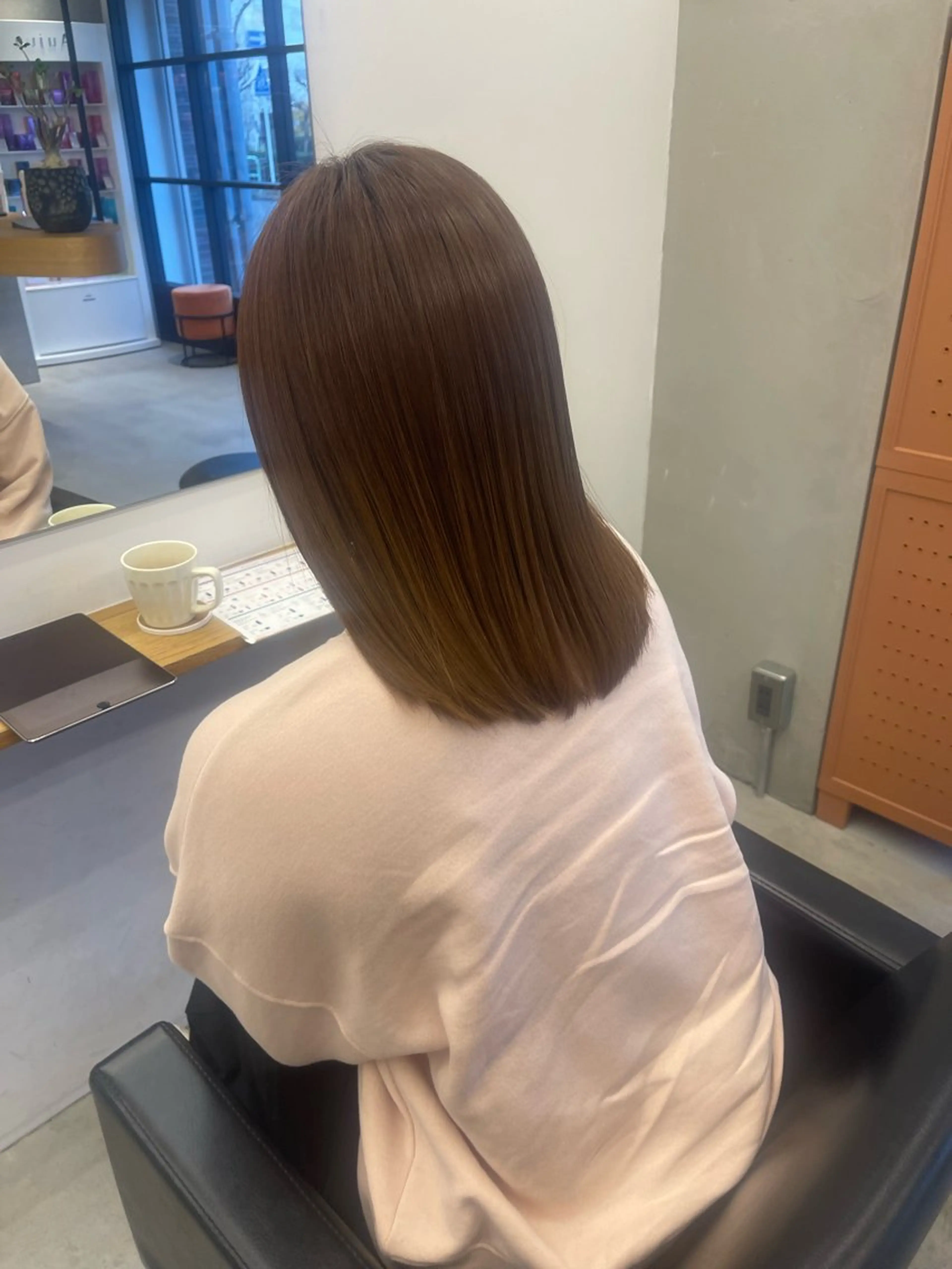 ミディアム カット ヘアカラー トリートメント TOWAカットカラー ✨名古屋✨のヘアスタイル