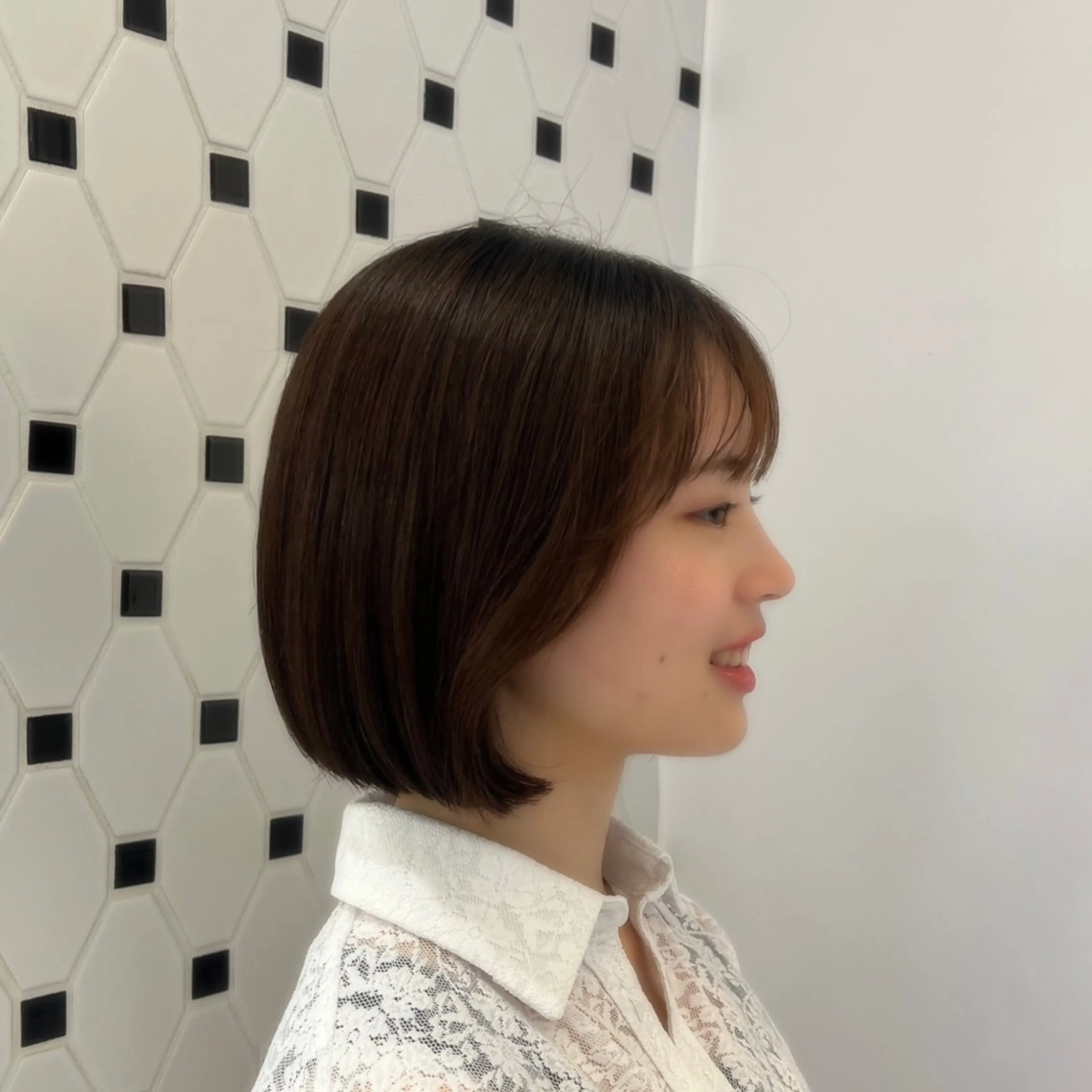 ショート カラー ヘアアレンジ 顔周り/透明感 🤍銀座RINOSEのヘアスタイル