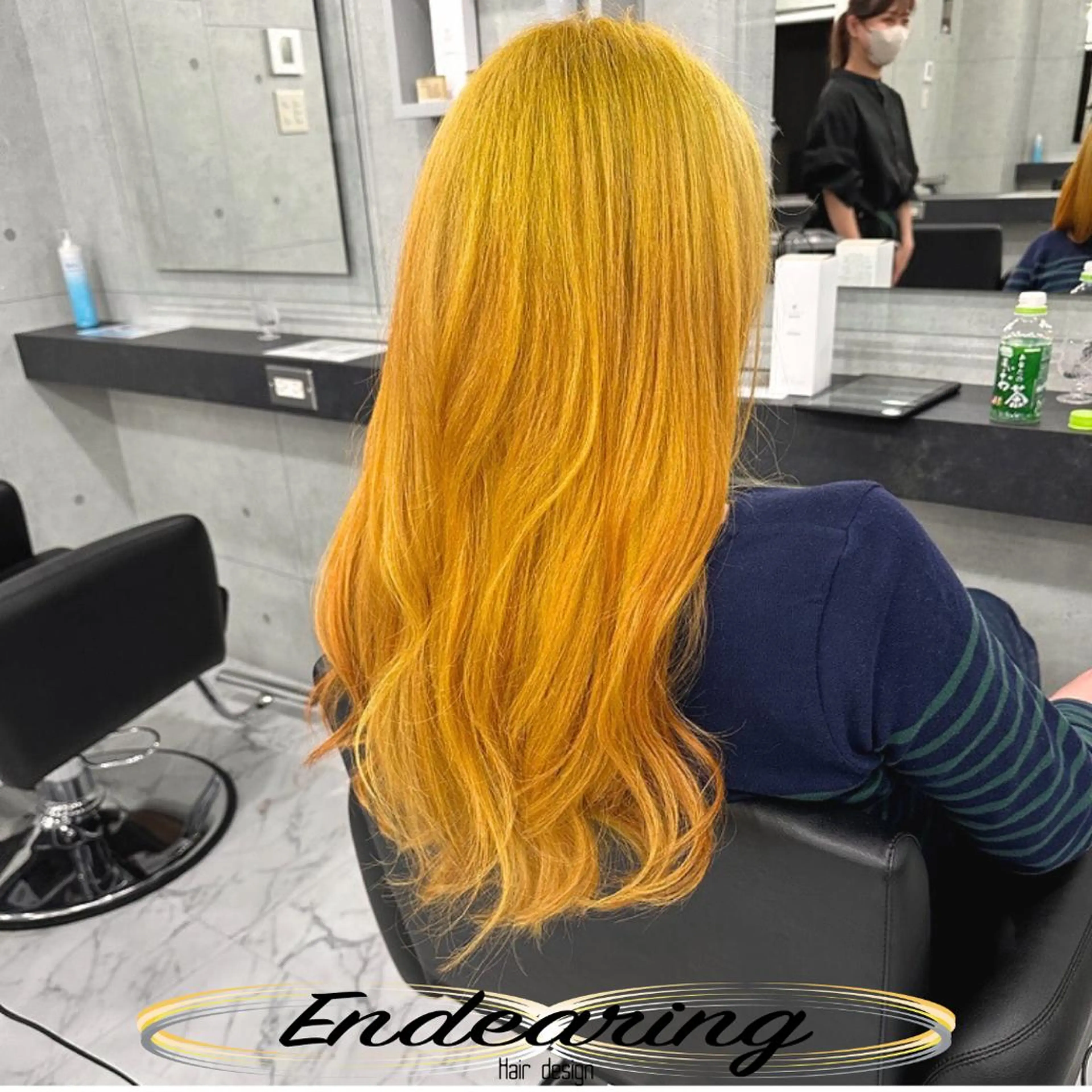 カラー ブリーチ イエローカラー ヘアカラー Endearing 銀座/レイヤーカットのヘアスタイル
