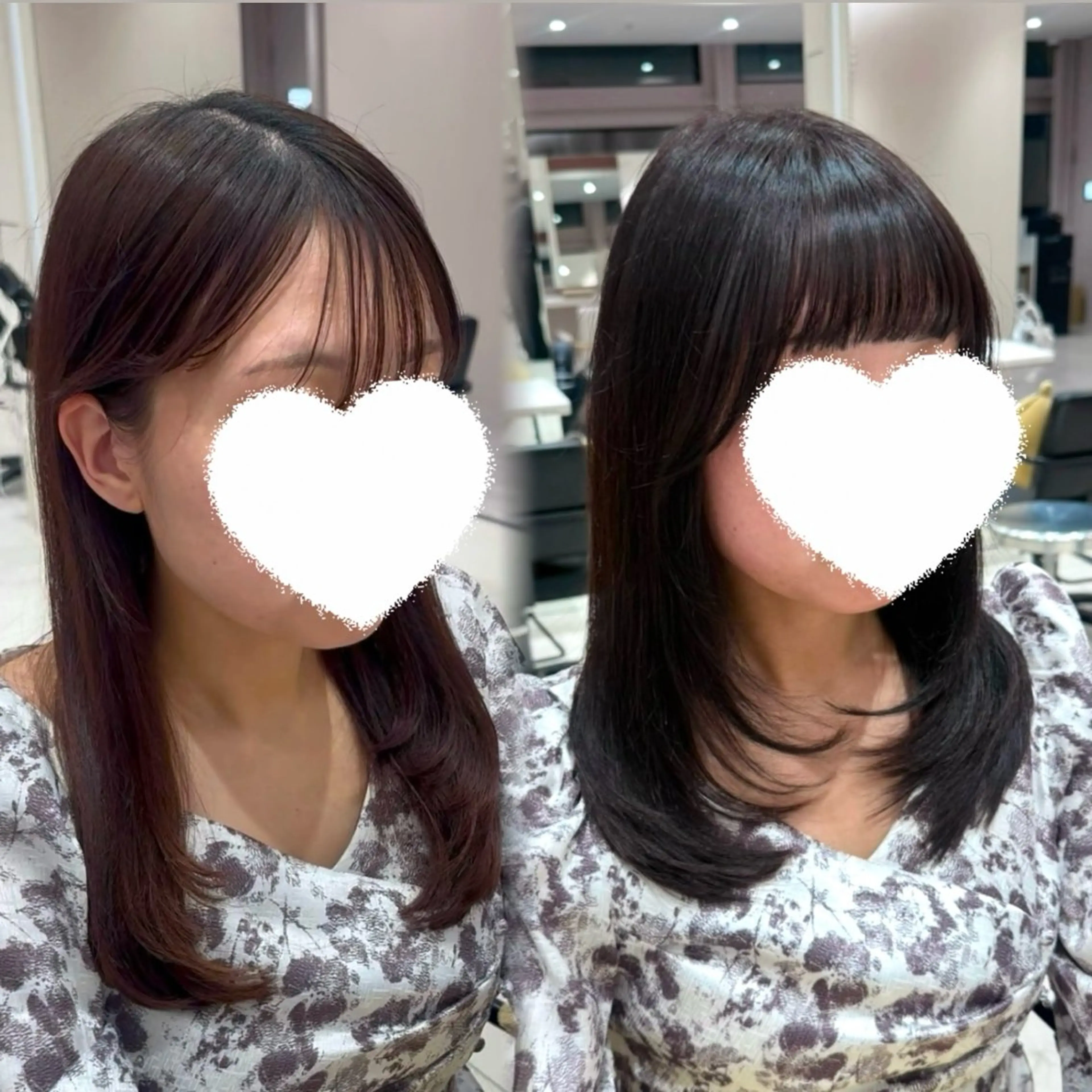 ミディアム カラー ヘアカラー トリートメント 内田 志乃のヘアスタイル