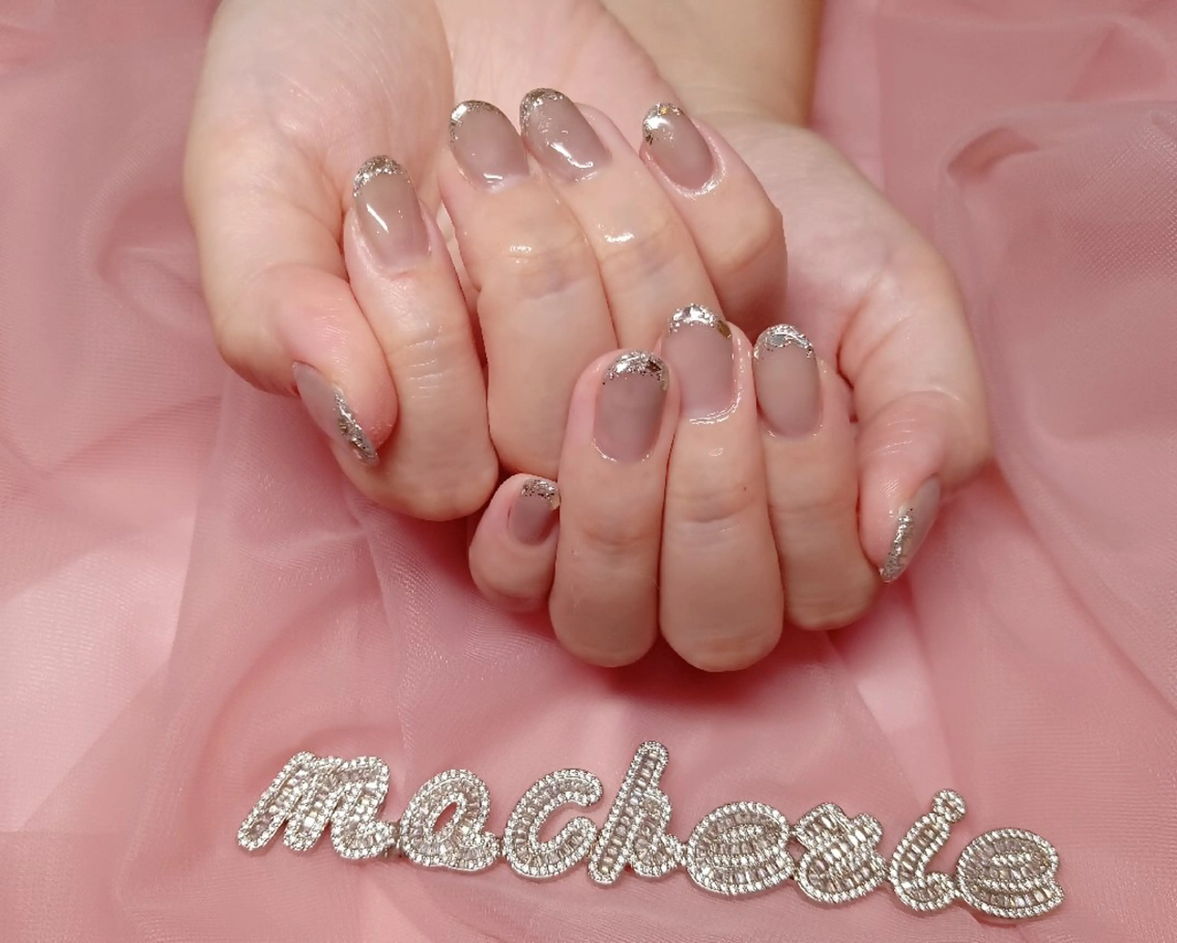 ネイル フレンチネイル ガラスフレンチ ハンドネイル Nail Salon macherieのネイルデザイン