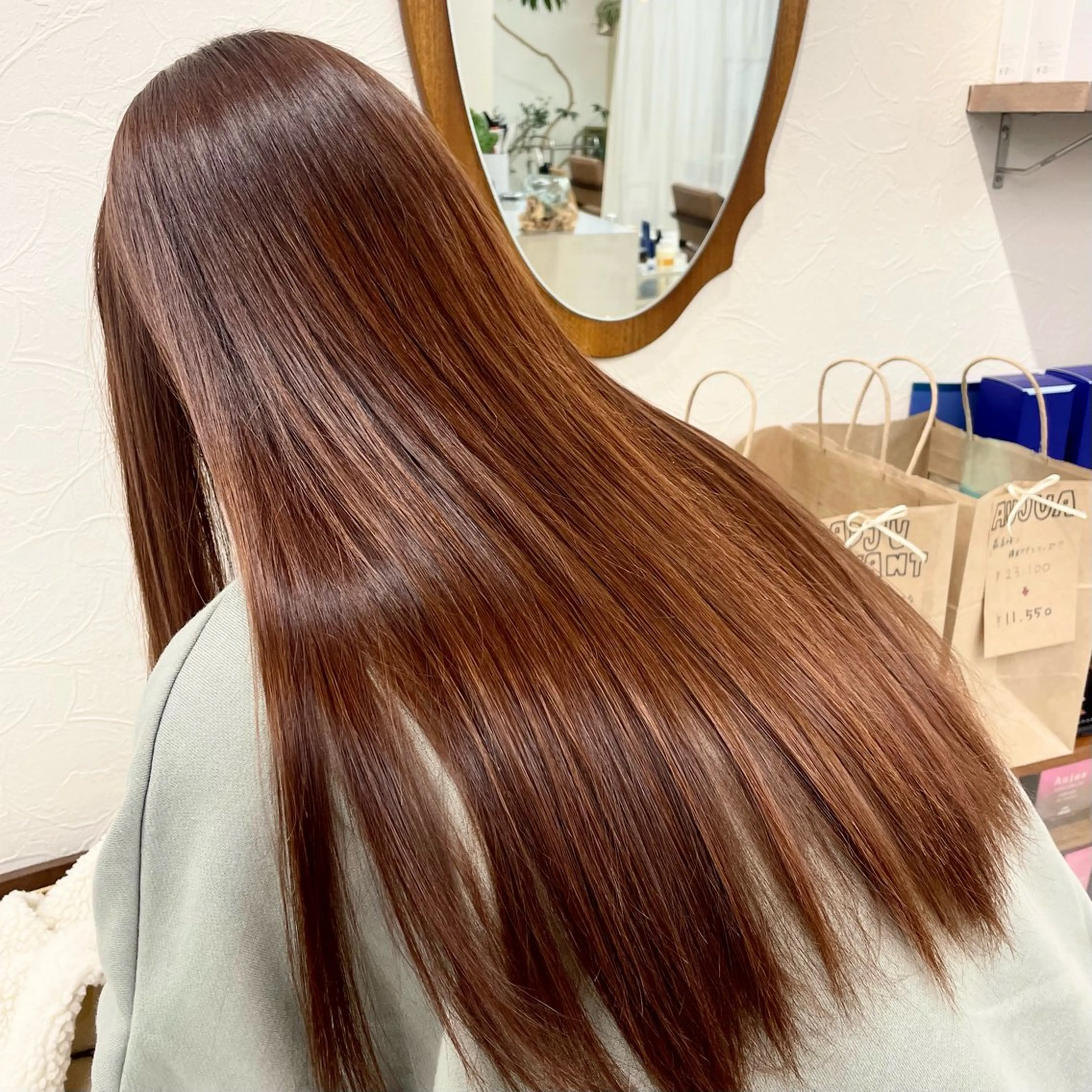 ロング 髪質改善 カット 縮毛矯正 ヘッドスパ 暖色カラー/髪質改善 伏見/RIONAのヘアスタイル