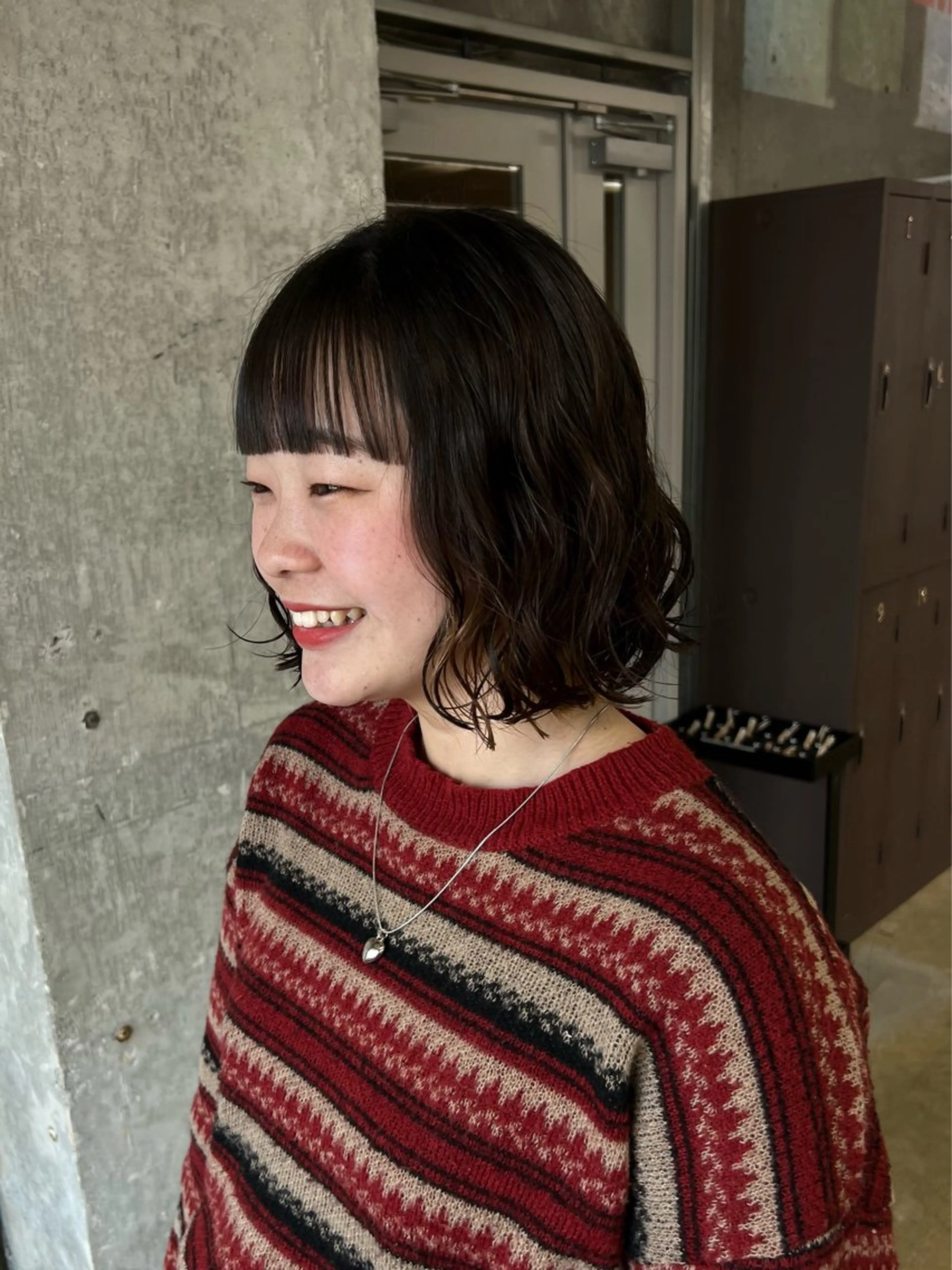 ミディアム パーマ ミディアムパーマ ボブ era所属・azumi/ボブ/暖 色/オリーブ/縮毛のヘアスタイル