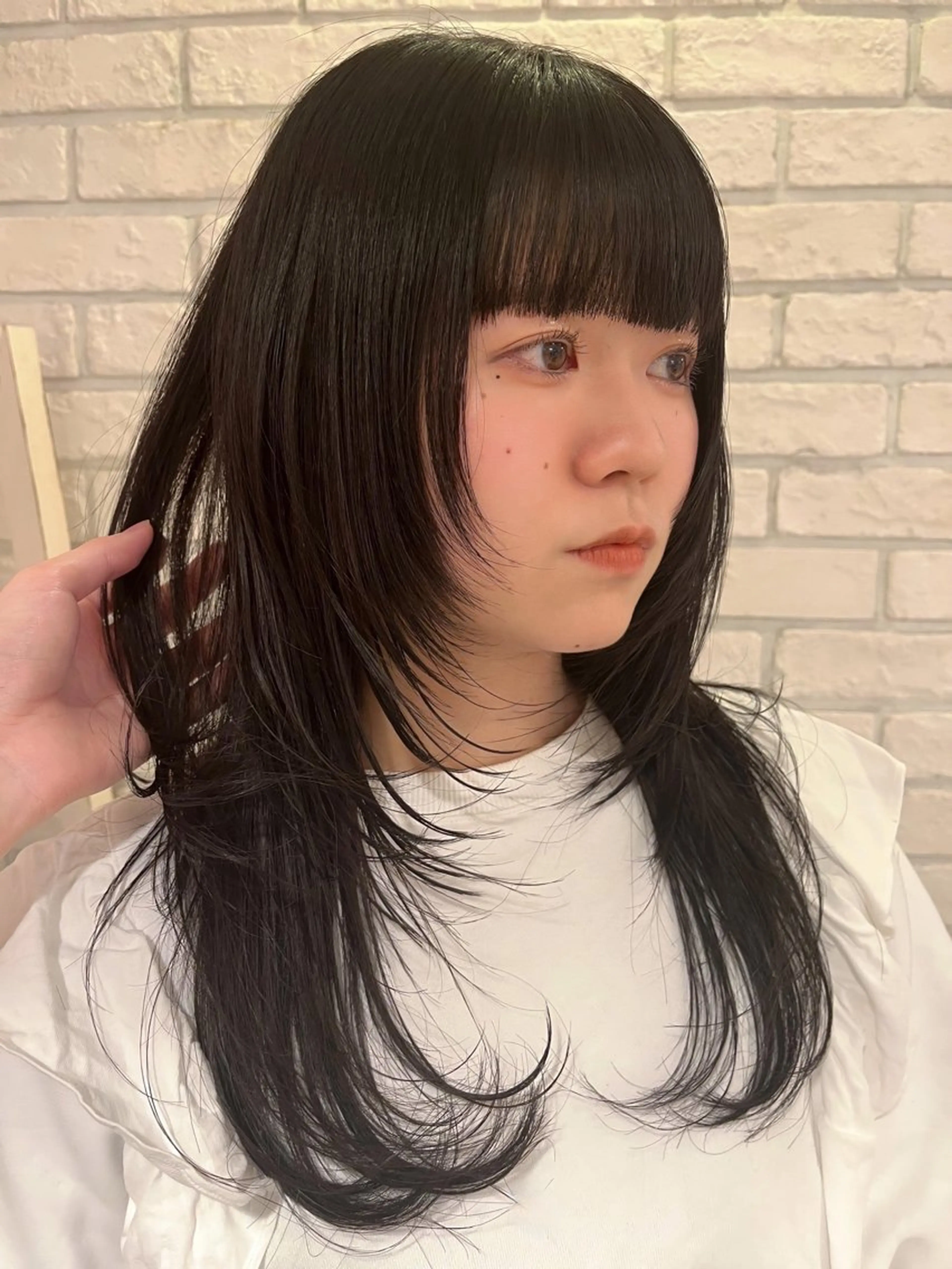 セミロング カラー カット ヘアカラー 尾崎隼大 レイヤー/韓国ヘアのヘアスタイル