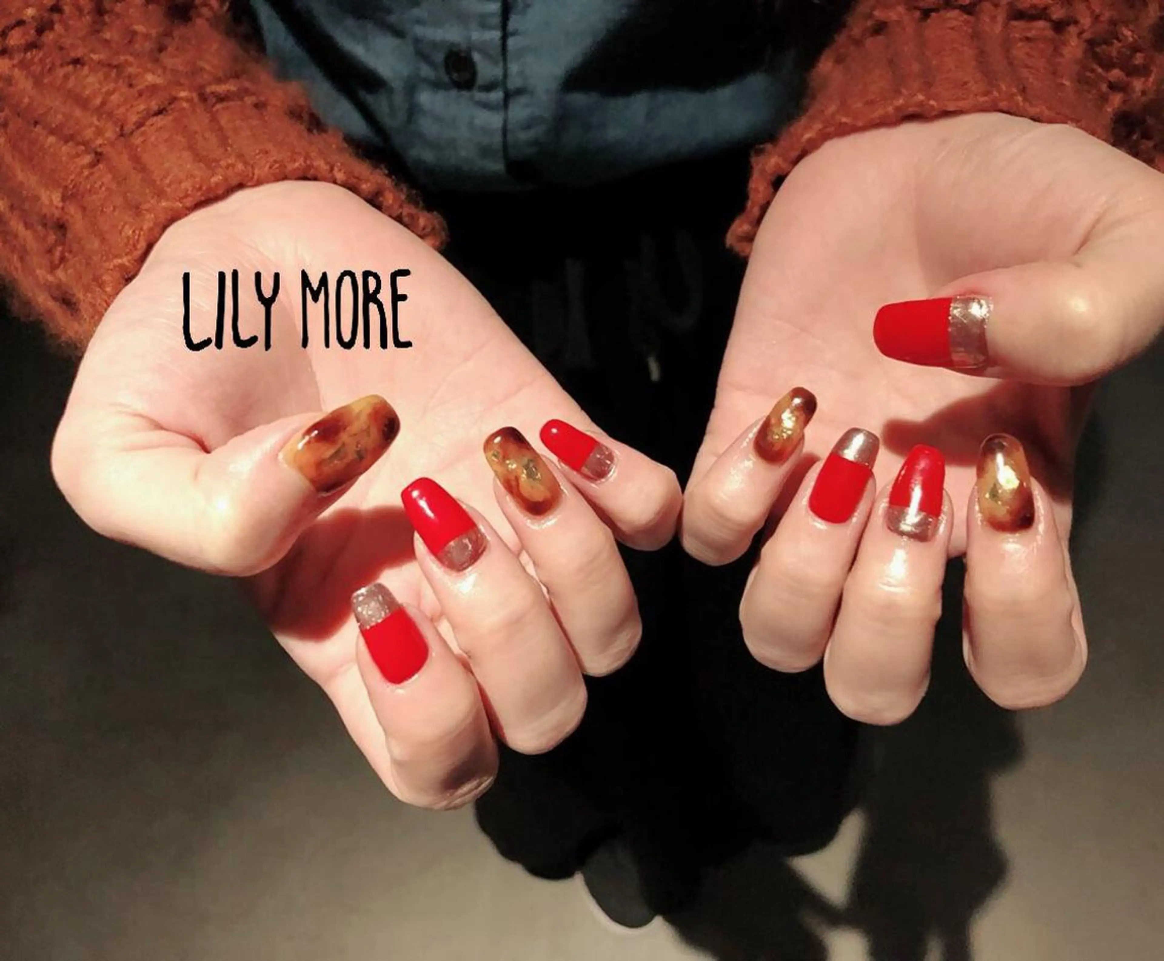 ネイル べっ甲ネイル Lily closetのネイルデザイン