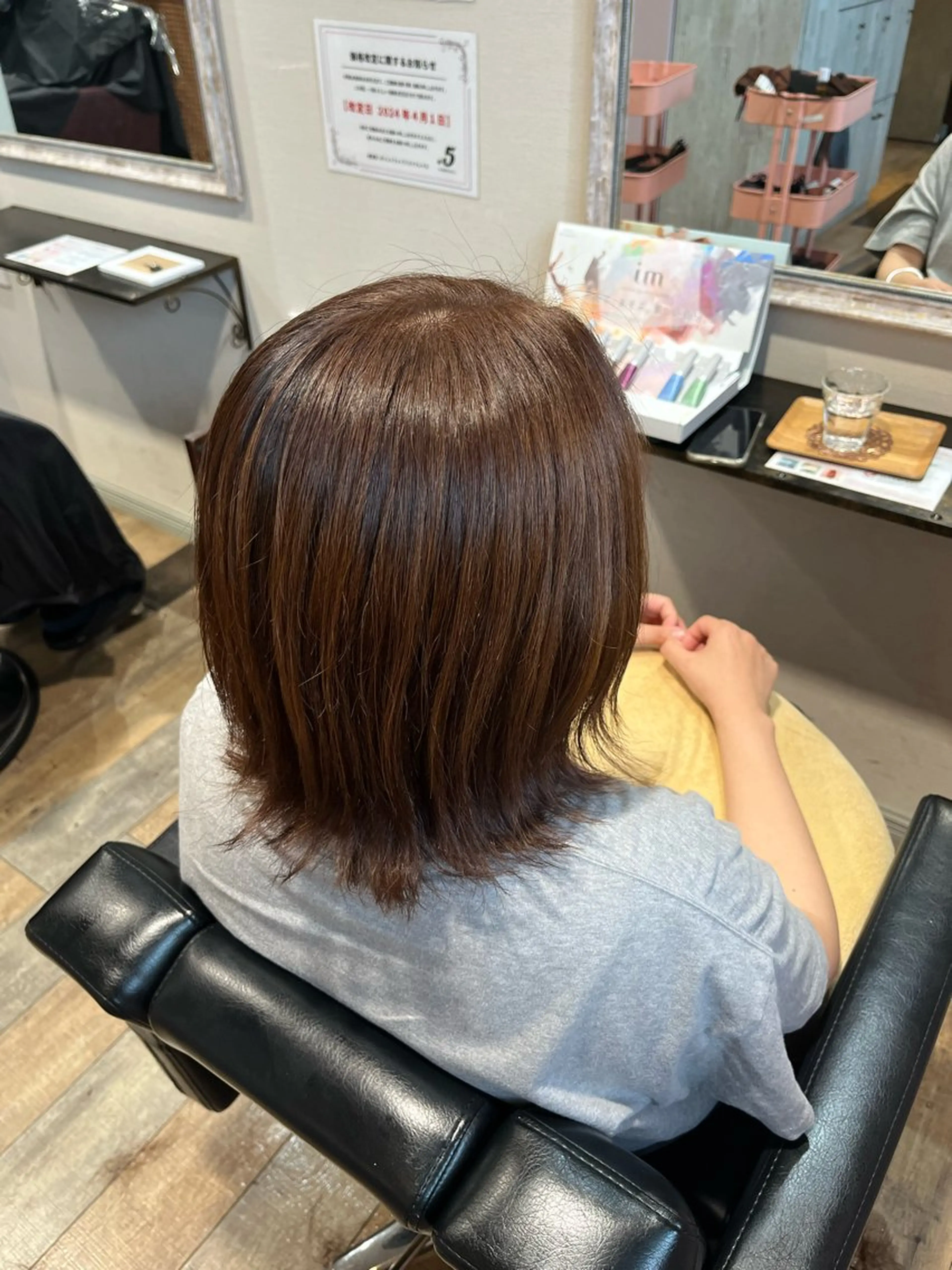 ミディアム カラー ブリーチ 顔まわり/オフィス カラー/青栁優🔆のヘアスタイル