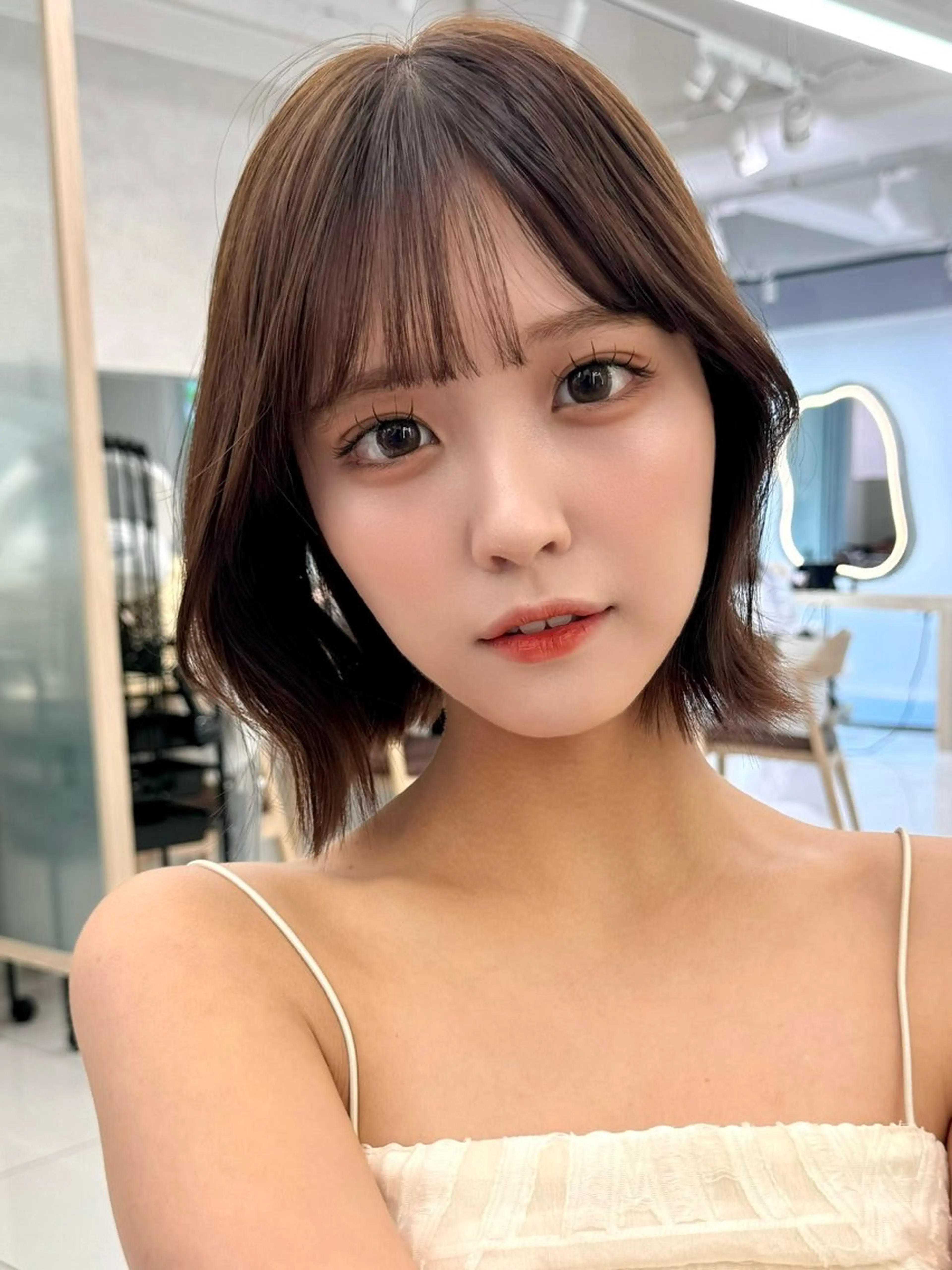 ミディアム レイヤー/韓国/ 顔周り/しんやのヘアスタイル