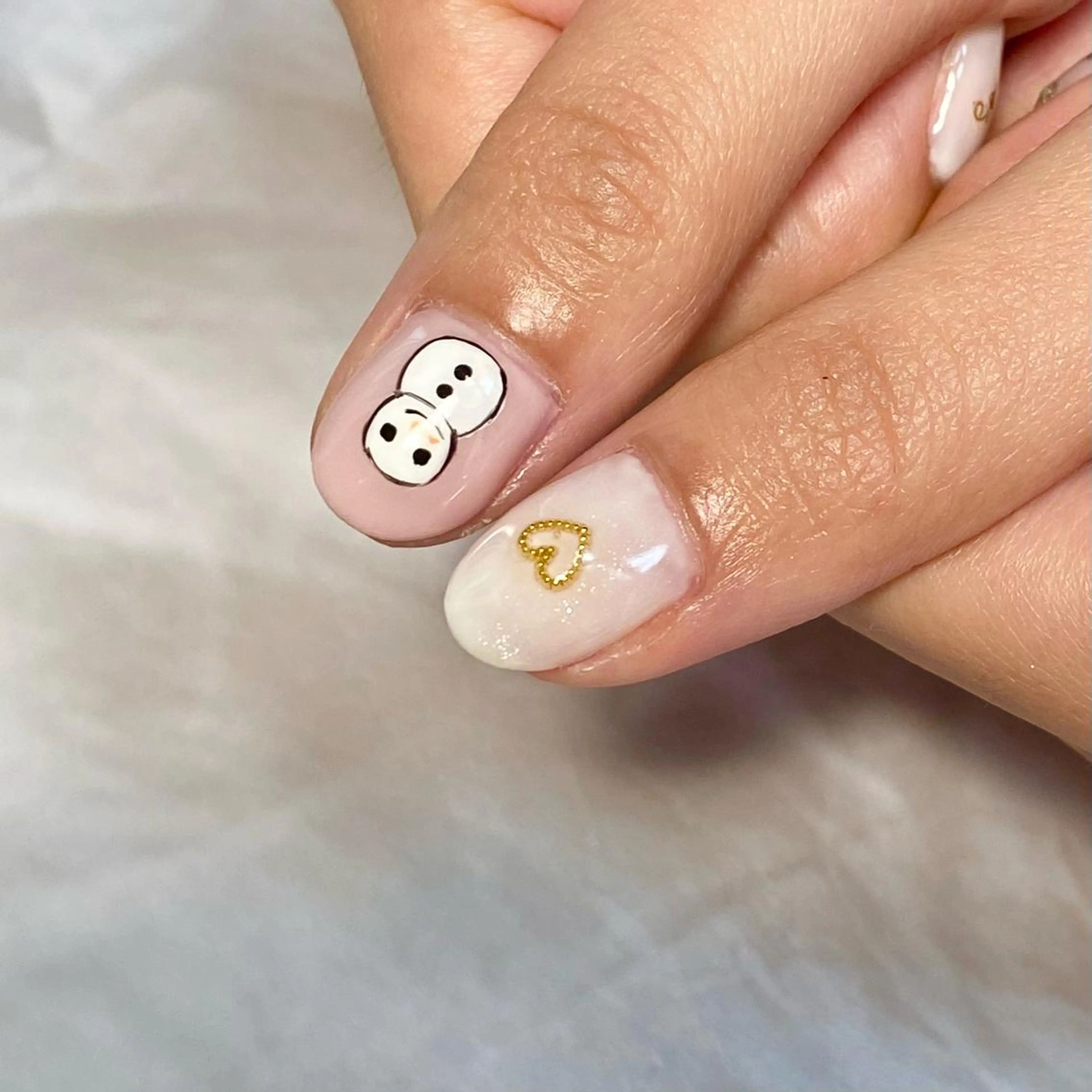 キッズ ネイル アートネイル ジェルネイル ハート ラメ(グリッター) 持ち込み beauty ☪︎moonのネイルデザイン