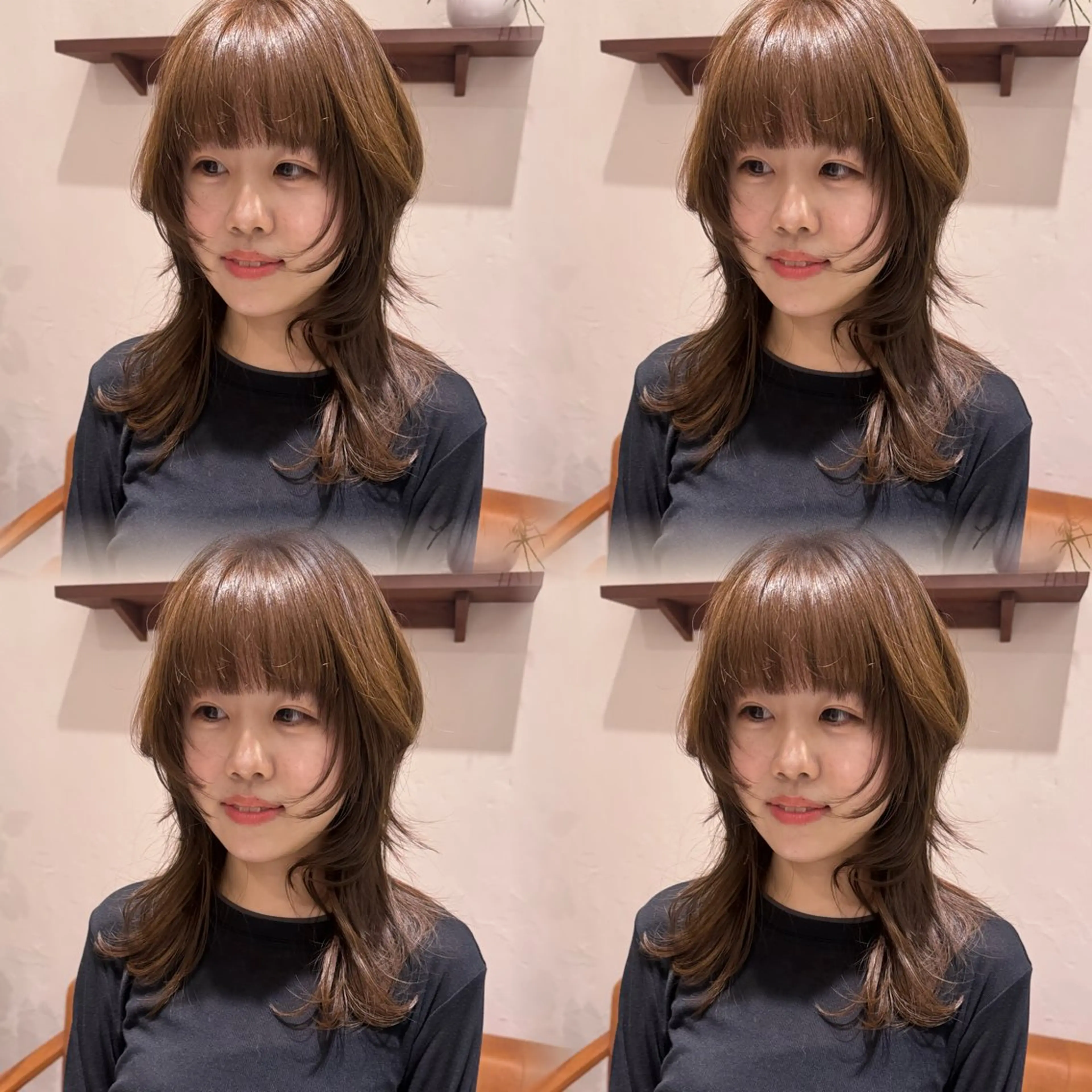 セミロング カラー カット ヘアカラー 🦋レイヤーカット 🌈MEGUのヘアスタイル