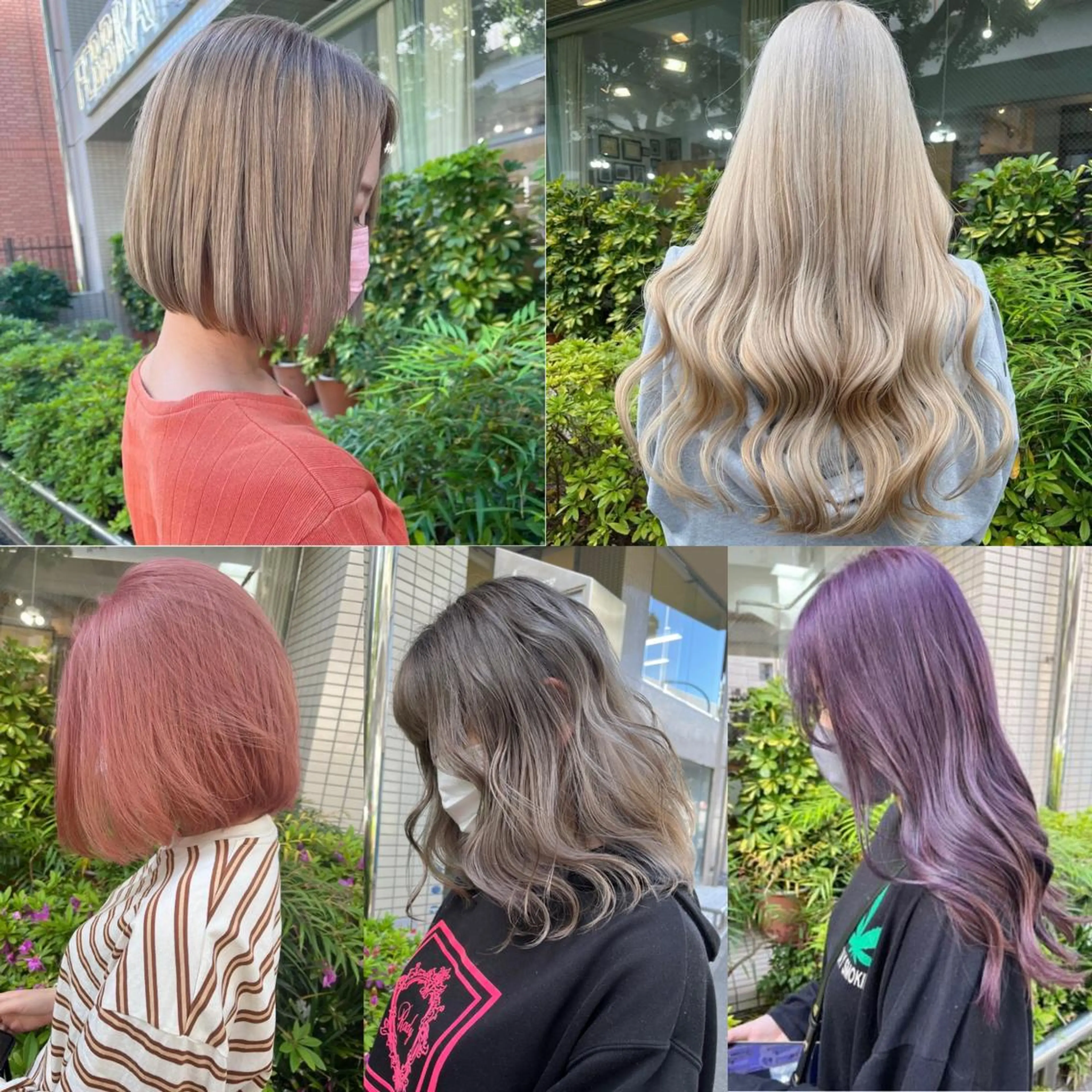 ミディアム カラー 編み込みエクステ シールエクステ バレイヤージュ ブリーチ ブロンド ヘアカラー モモカ/ハイトーン /バレイヤージュのヘアスタイル