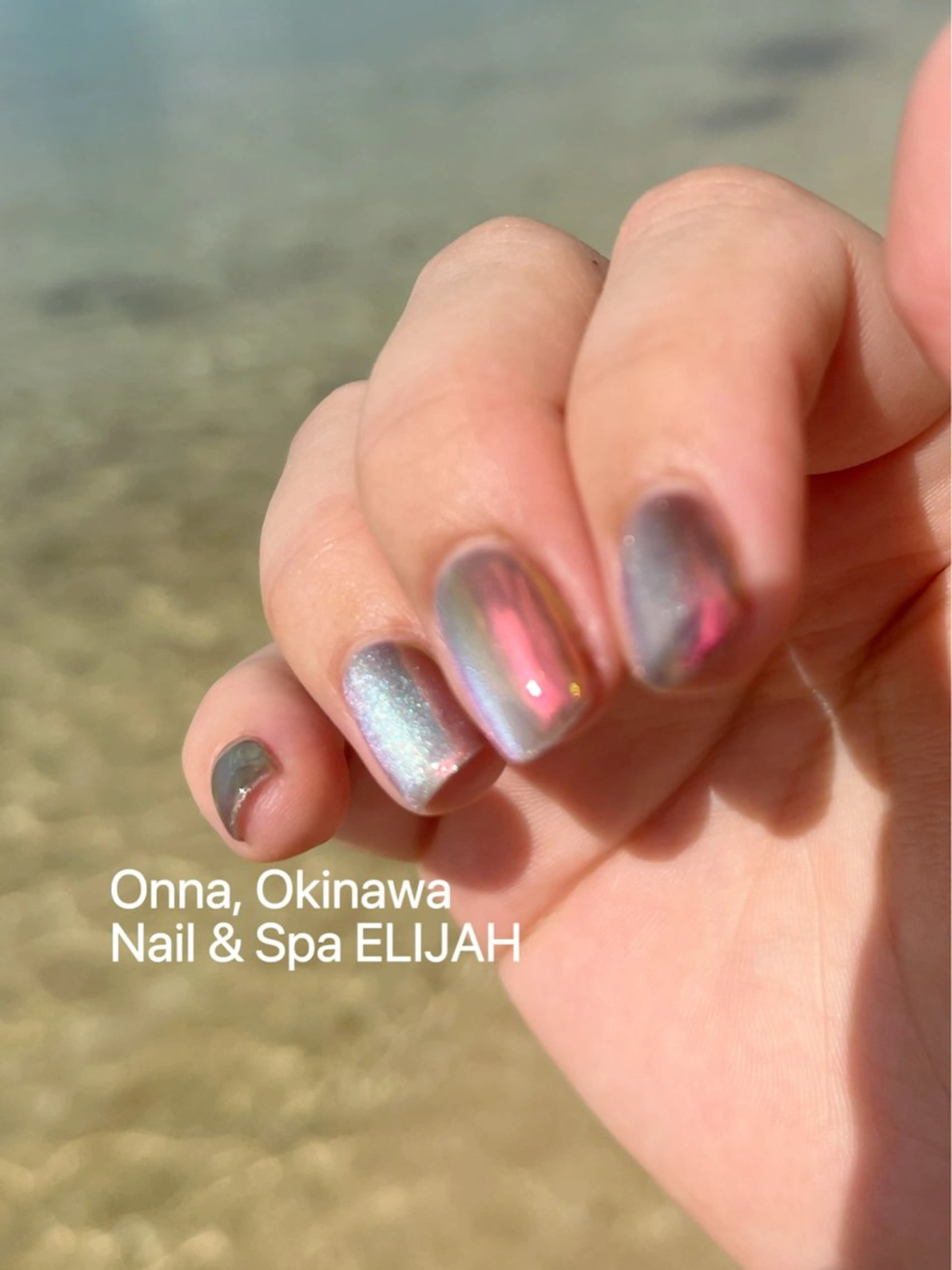 ネイル マグネットネイル ミラーネイル フットネイル ダンラップ新里 友簣乃のネイルデザイン