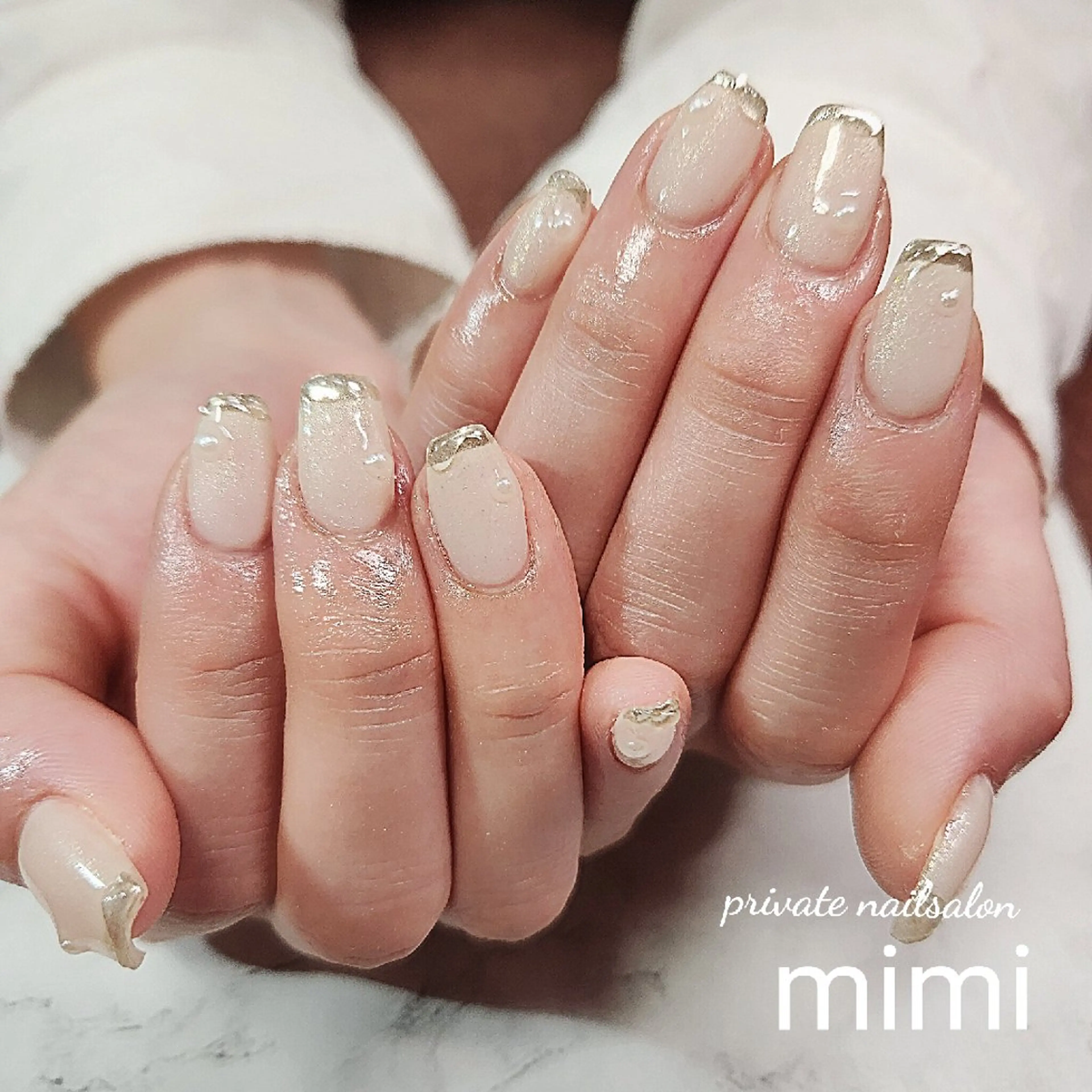 ネイル ホワイト ハンドネイル 博多ネイル ｍｉｍｉのネイルデザイン