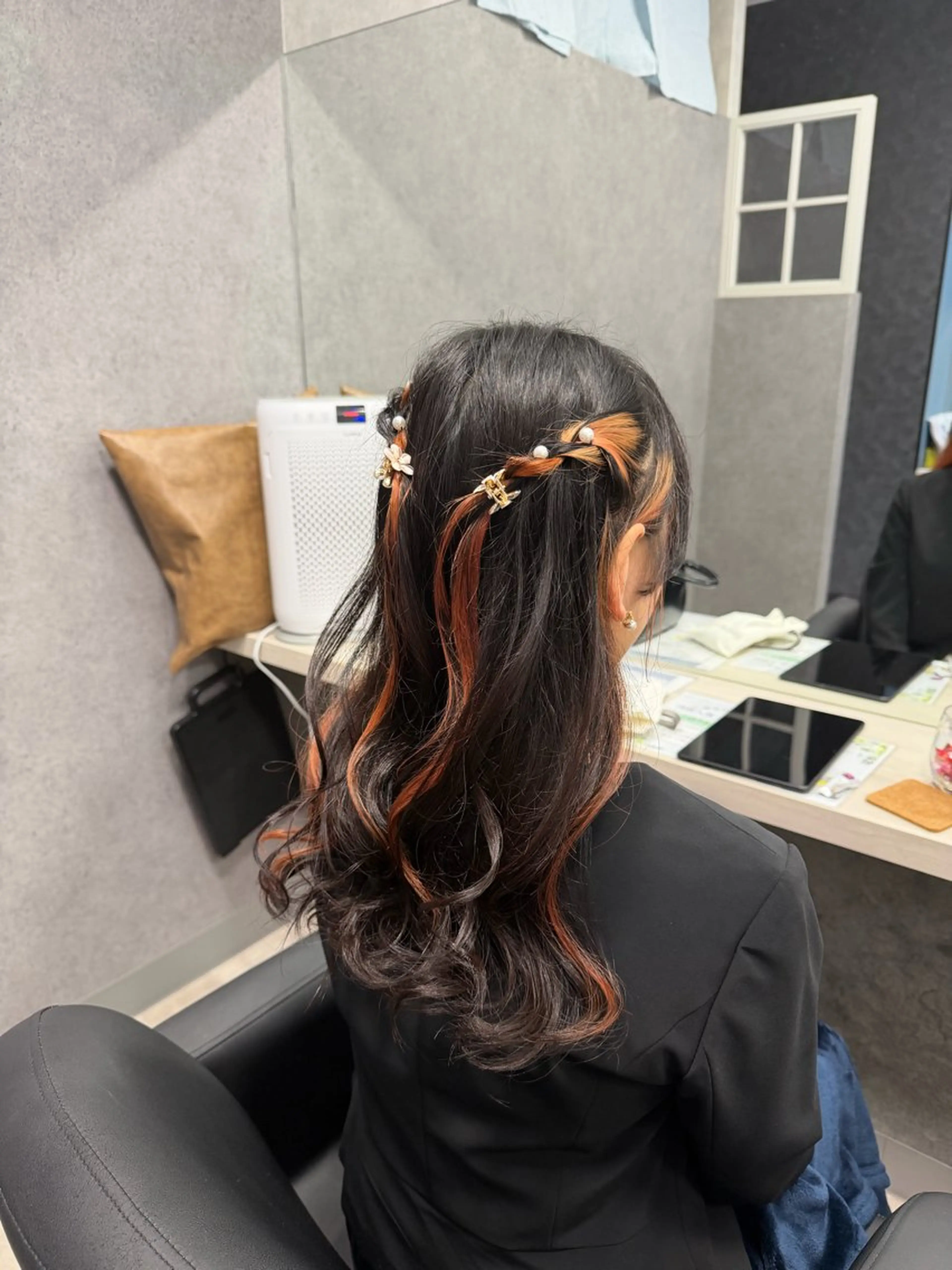 ロング ヘアアレンジ ハーフアップ ヘアセット 個室美容室miyuu hair&spa所属・加藤 あおいのヘアスタイル