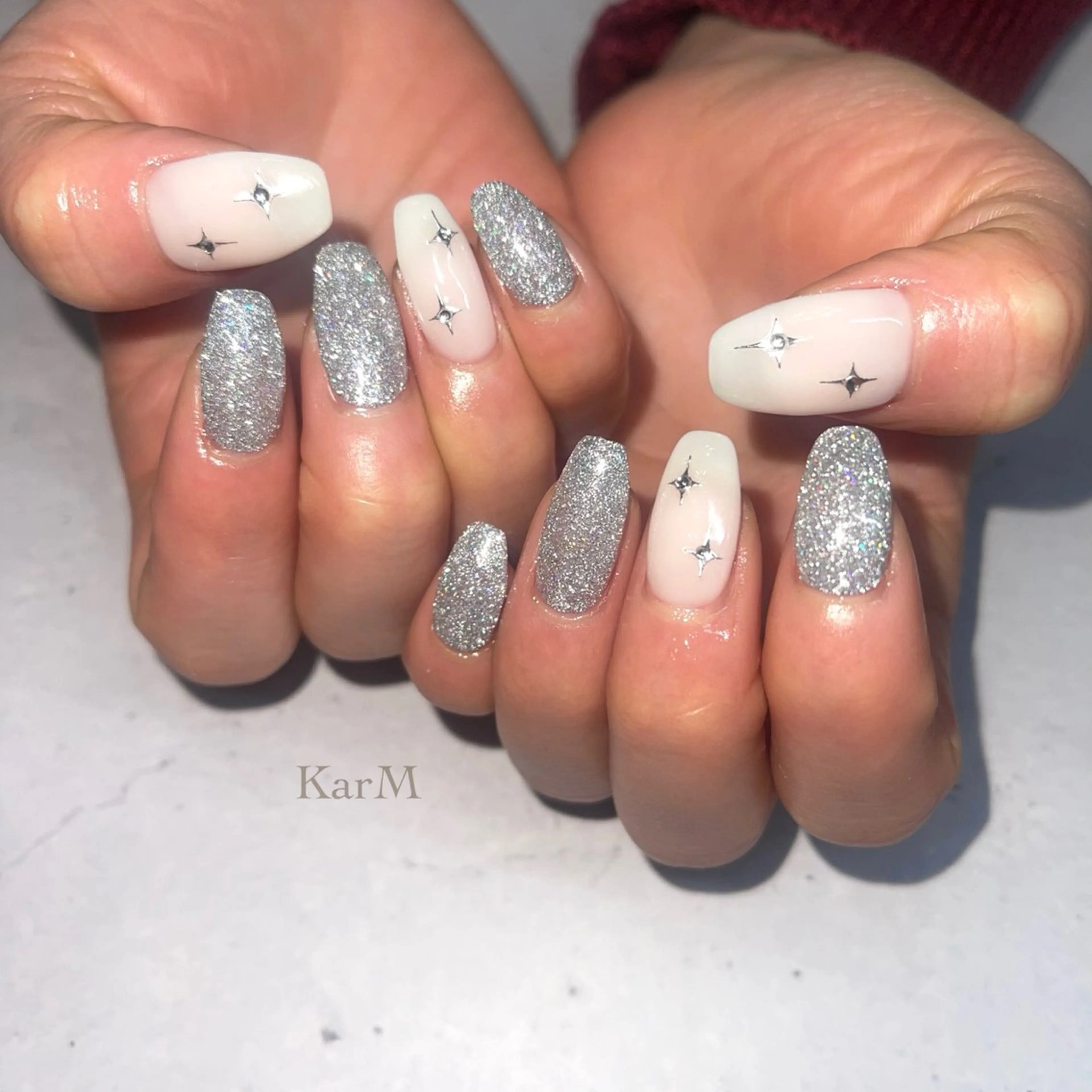 ネイル オーロラネイル チークネイル フラッシュネイル フレンチネイル グラデーション ハンドネイル ogino karinのネイルデザイン