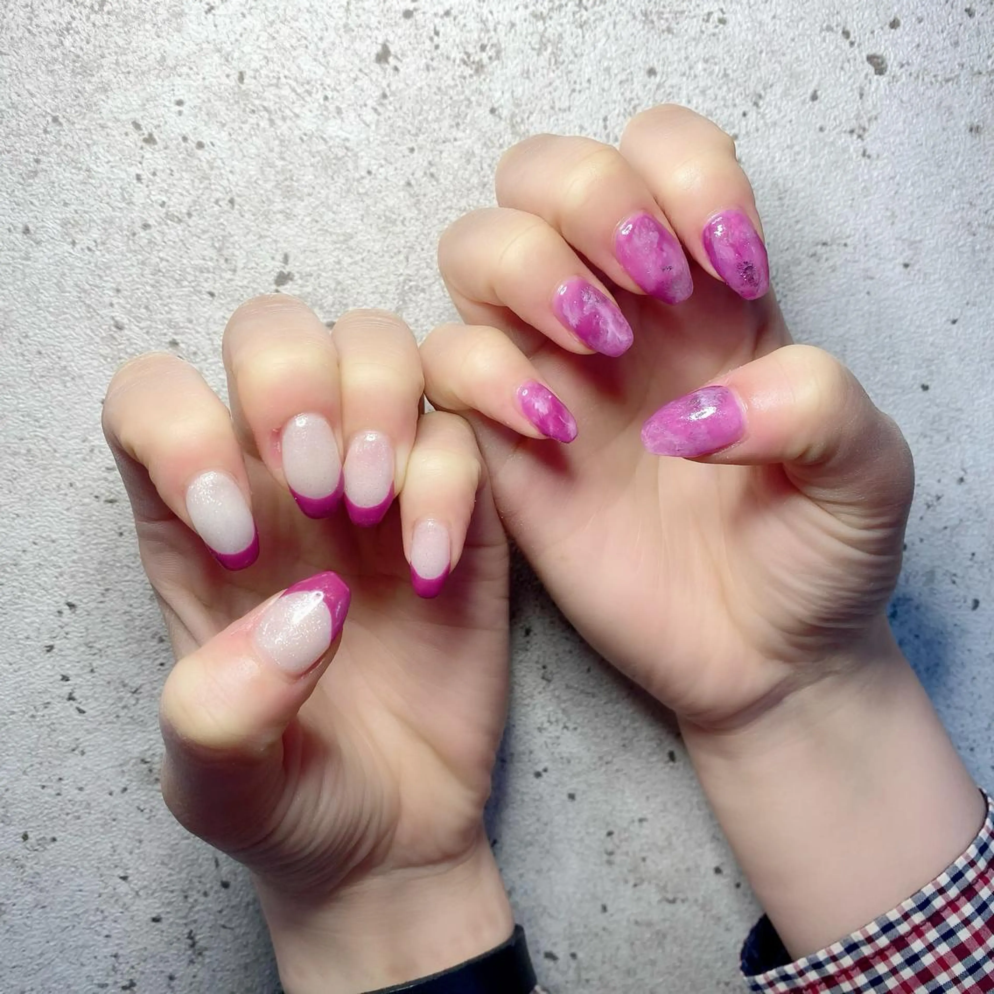 セミロング カラー パーマ ヘアアレンジ メンズ キッズ ネイル マツエク・マツパ アイブロウ ピンクカラー パープルカラー 眉カラー カラーマツエク アートネイル ハンドネイル Salon Ｋのネイルデザイン