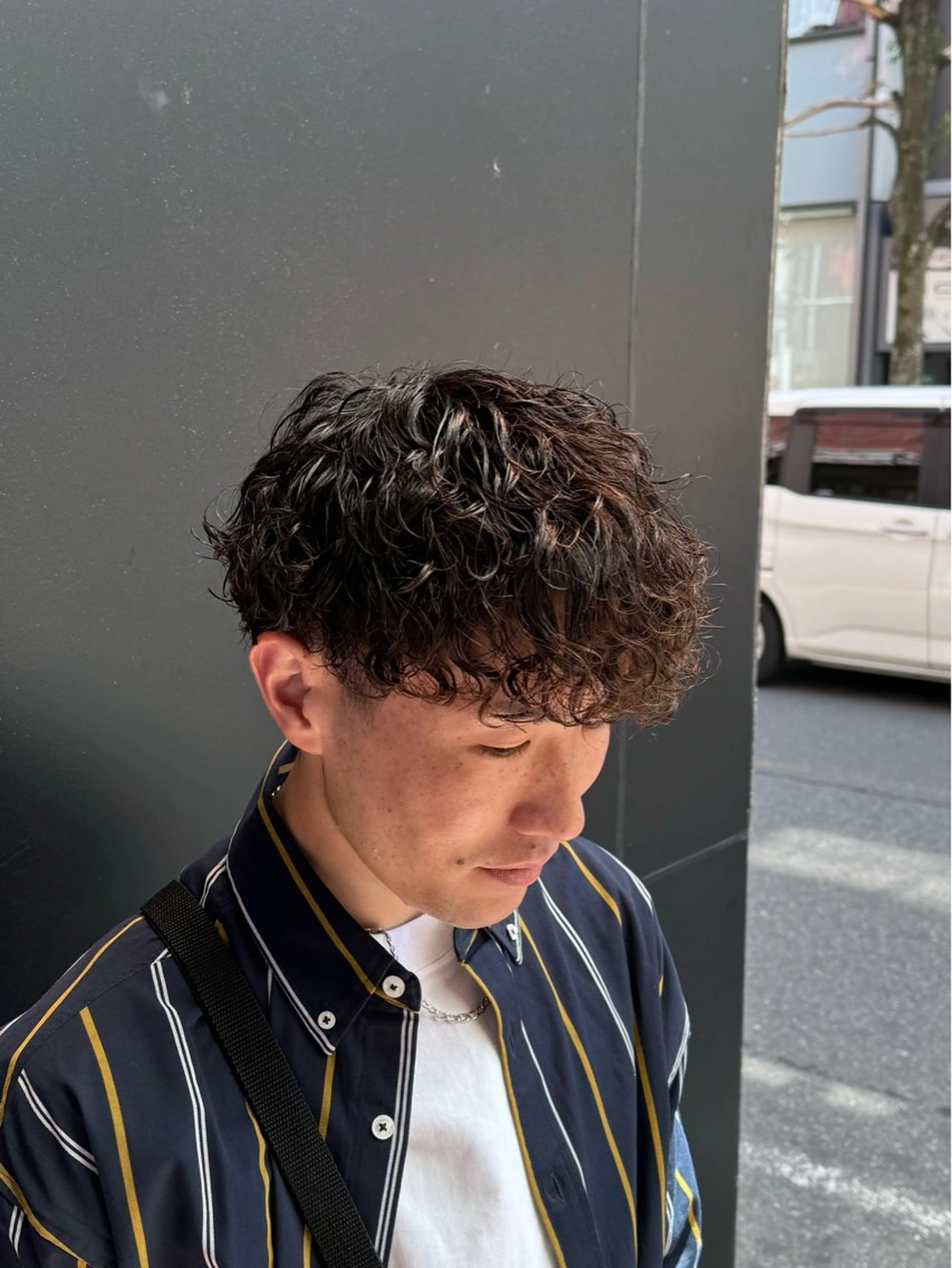 ショート パーマ メンズ メンズパーマ プードルパーマ プードルパーマ 柏メンズカットパーマ NO.1タイチのヘアスタイル