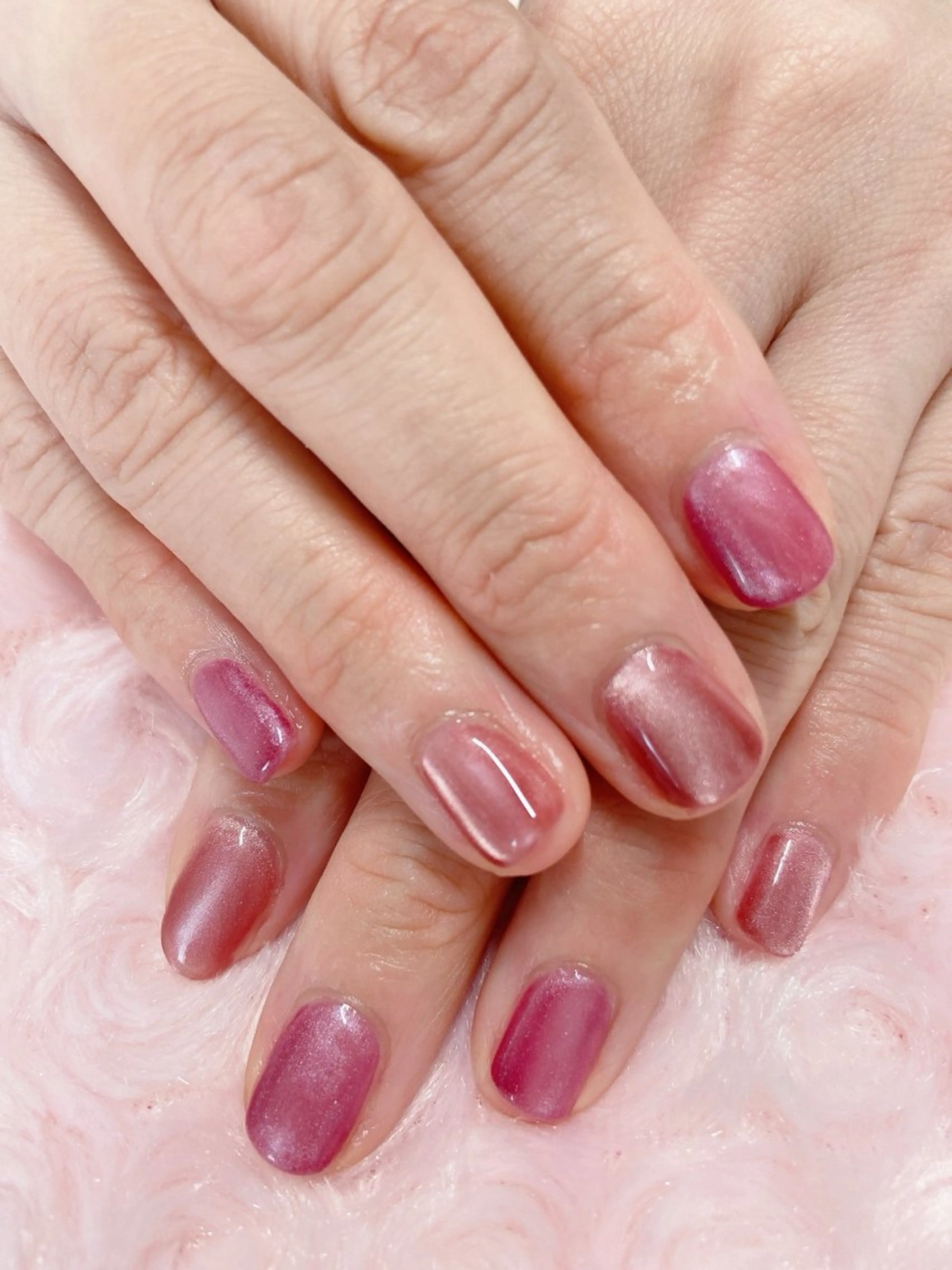 ネイル ジェルネイル マグネットネイル オフィスネイル ワンカラーネイル パラジェル nail salon Berry所属・前田 りかのネイルデザイン