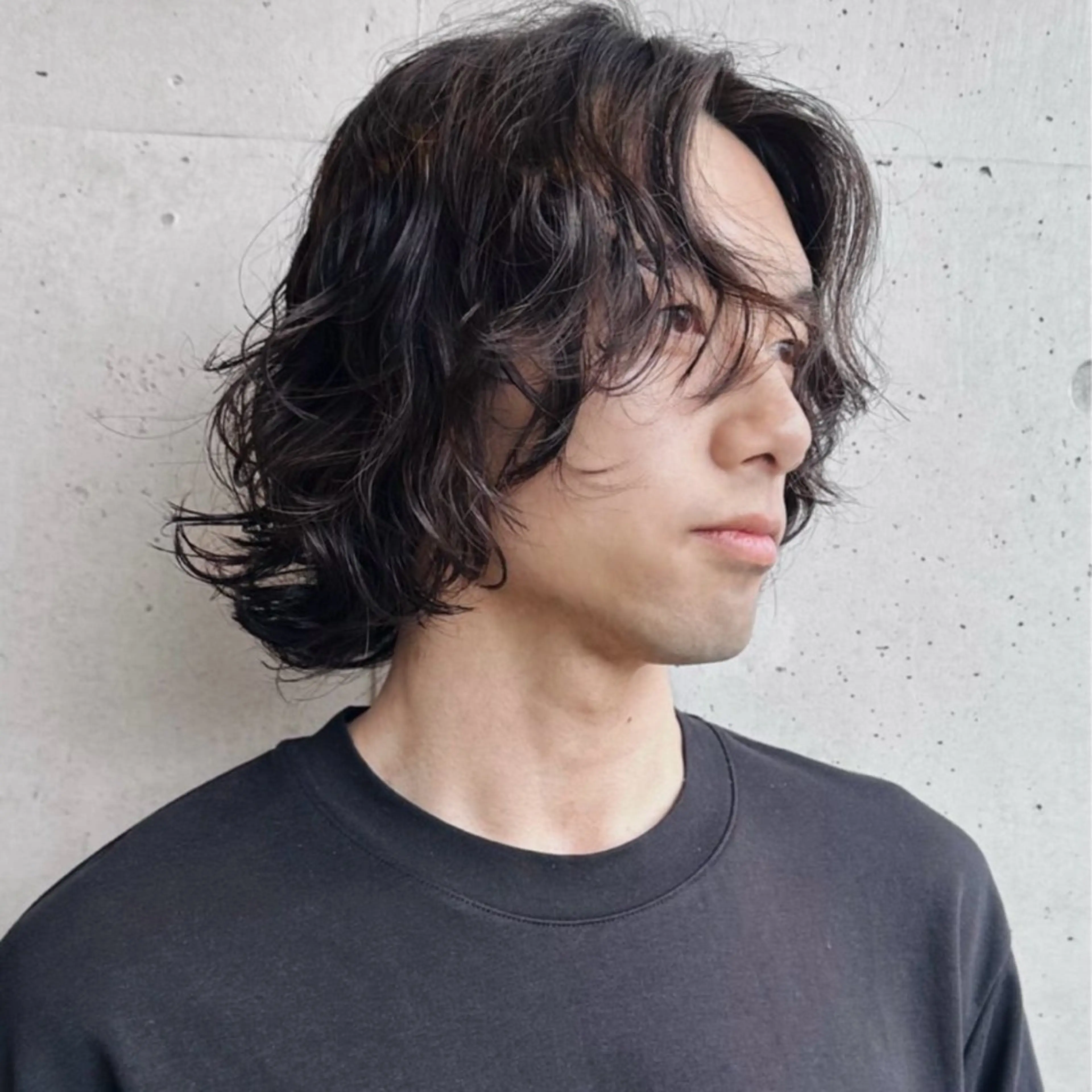 ミディアム パーマ メンズ 前野 日奈のヘアスタイル