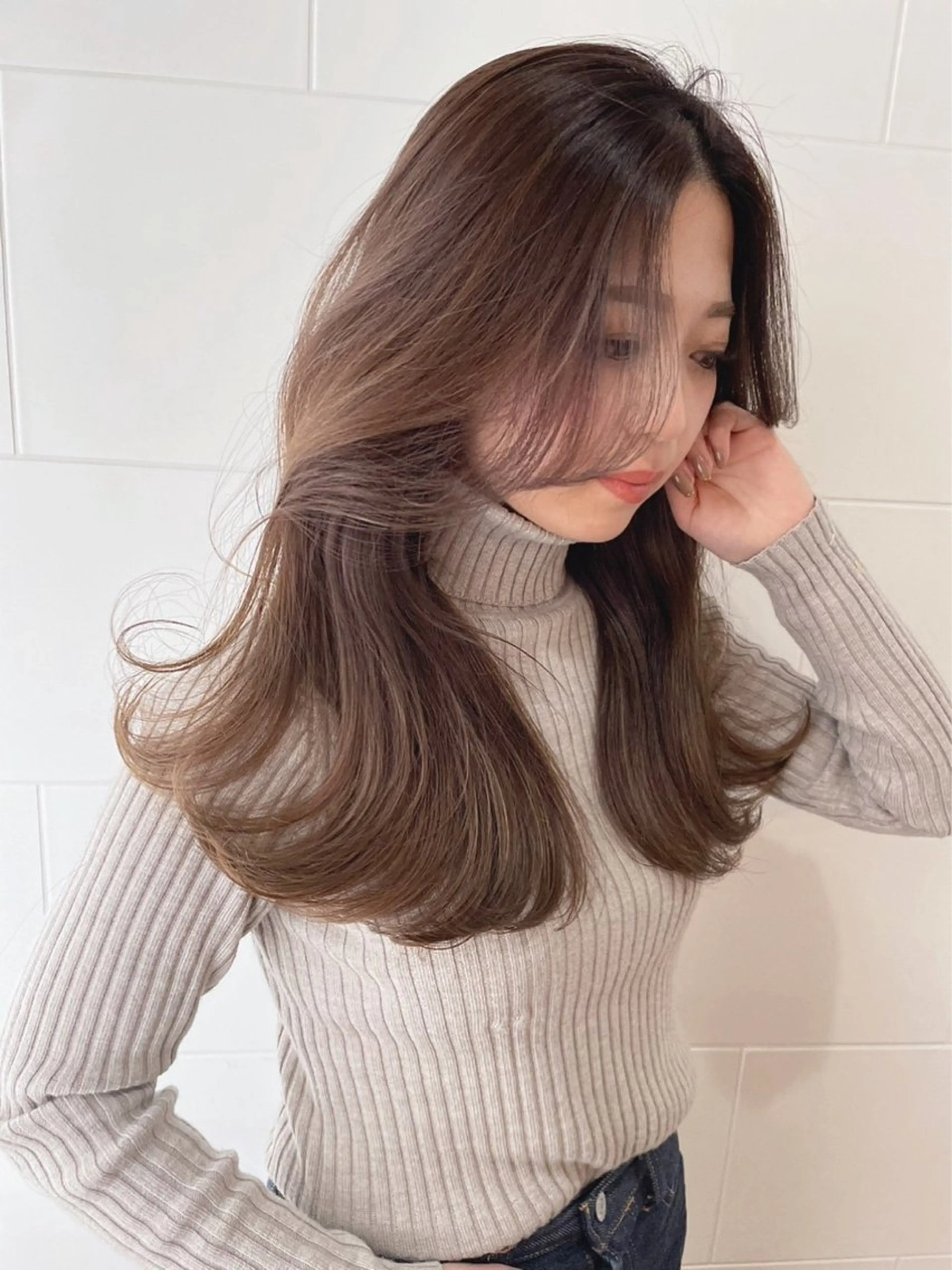 ロング カット ヘアカラー トリートメント レイヤーカット 早崎太生のヘアスタイル