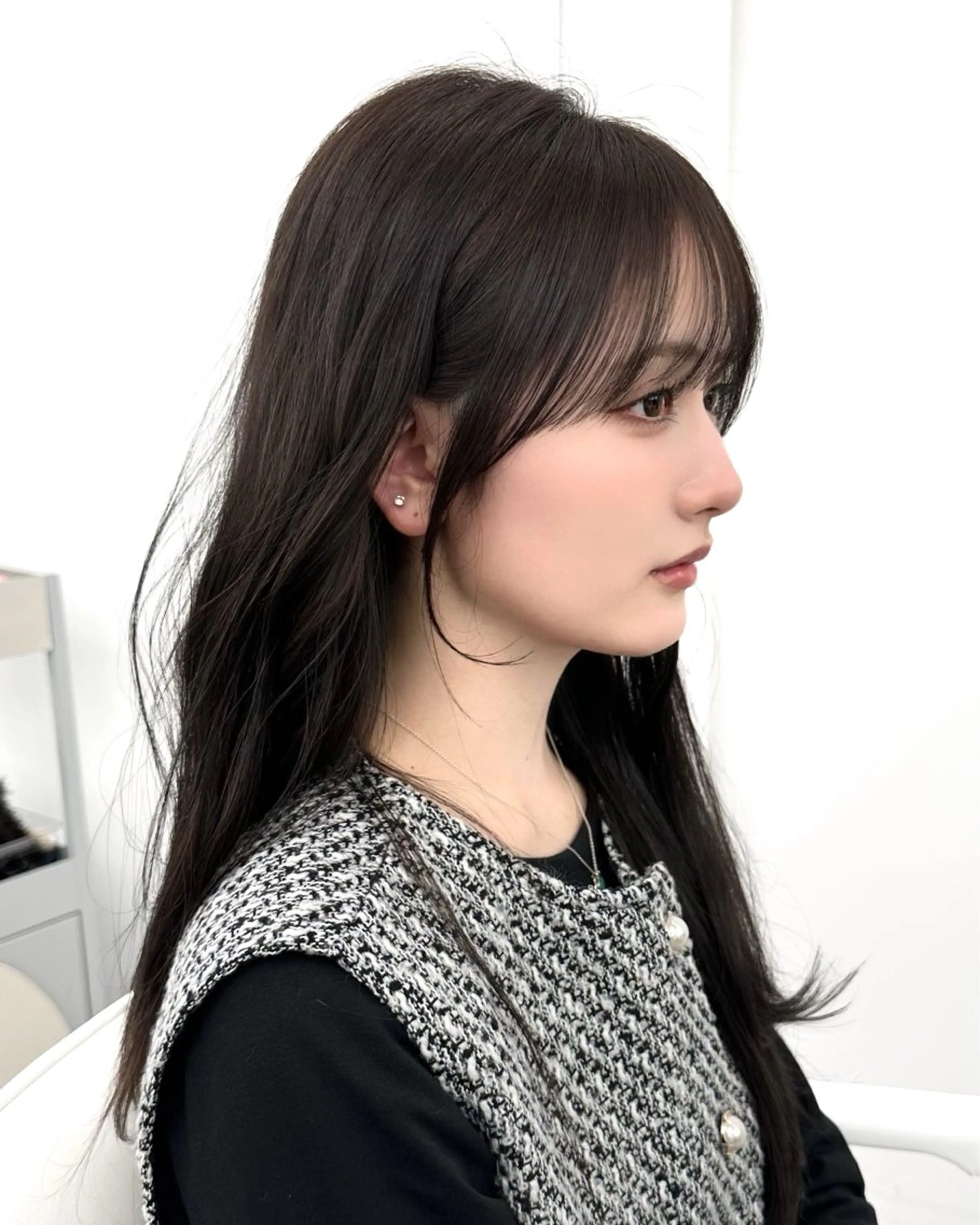 セミロング 韓国風ヘア レイヤーカット カット ヘアカラー トリートメント ヘッドスパ ヘアセット 前髪顔まわりカット 🌈中村海聖のヘアスタイル