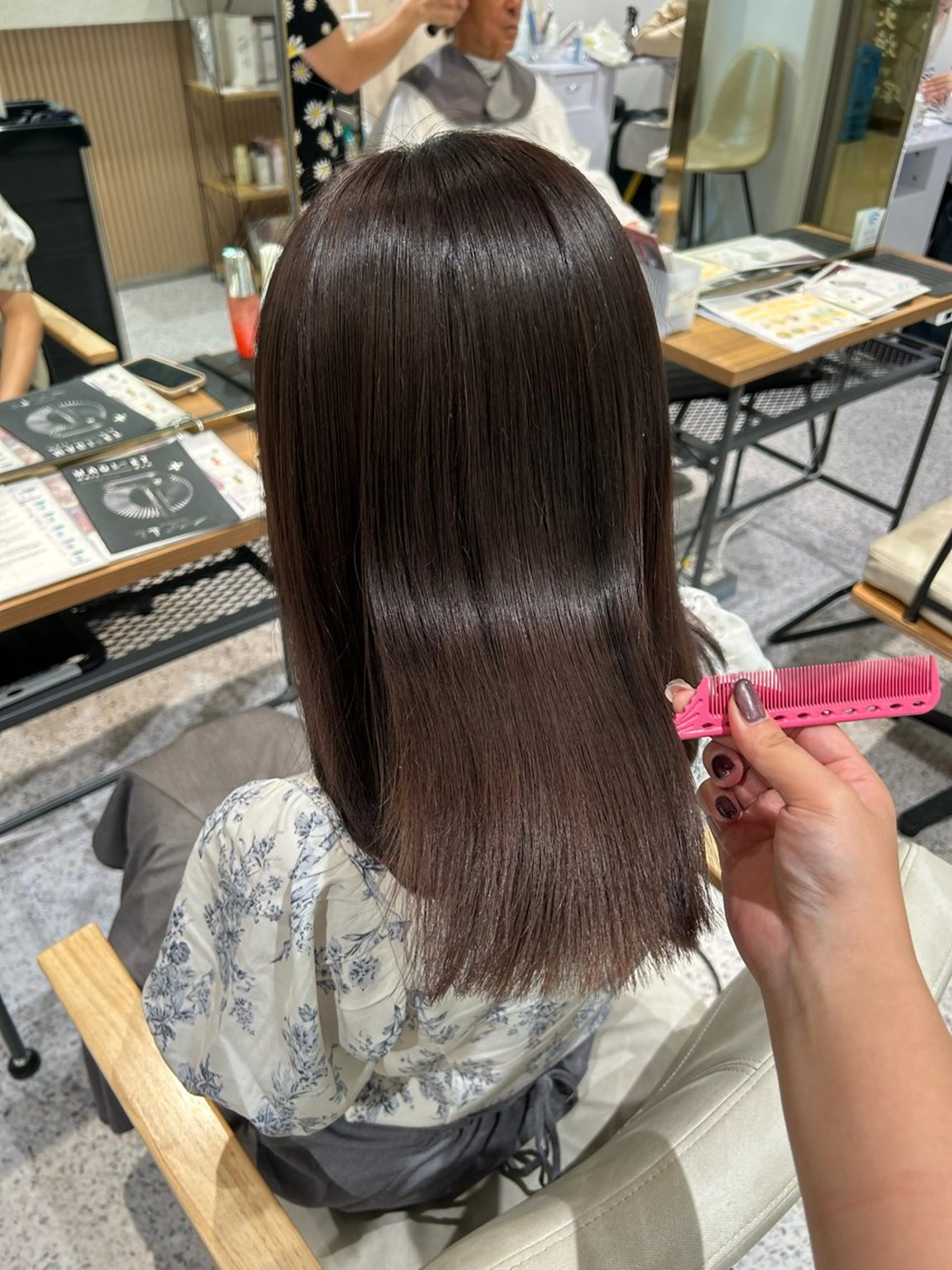 ミディアム 縮毛矯正 hair&eye🎀 /momoKaのマツエク・マツパデザイン