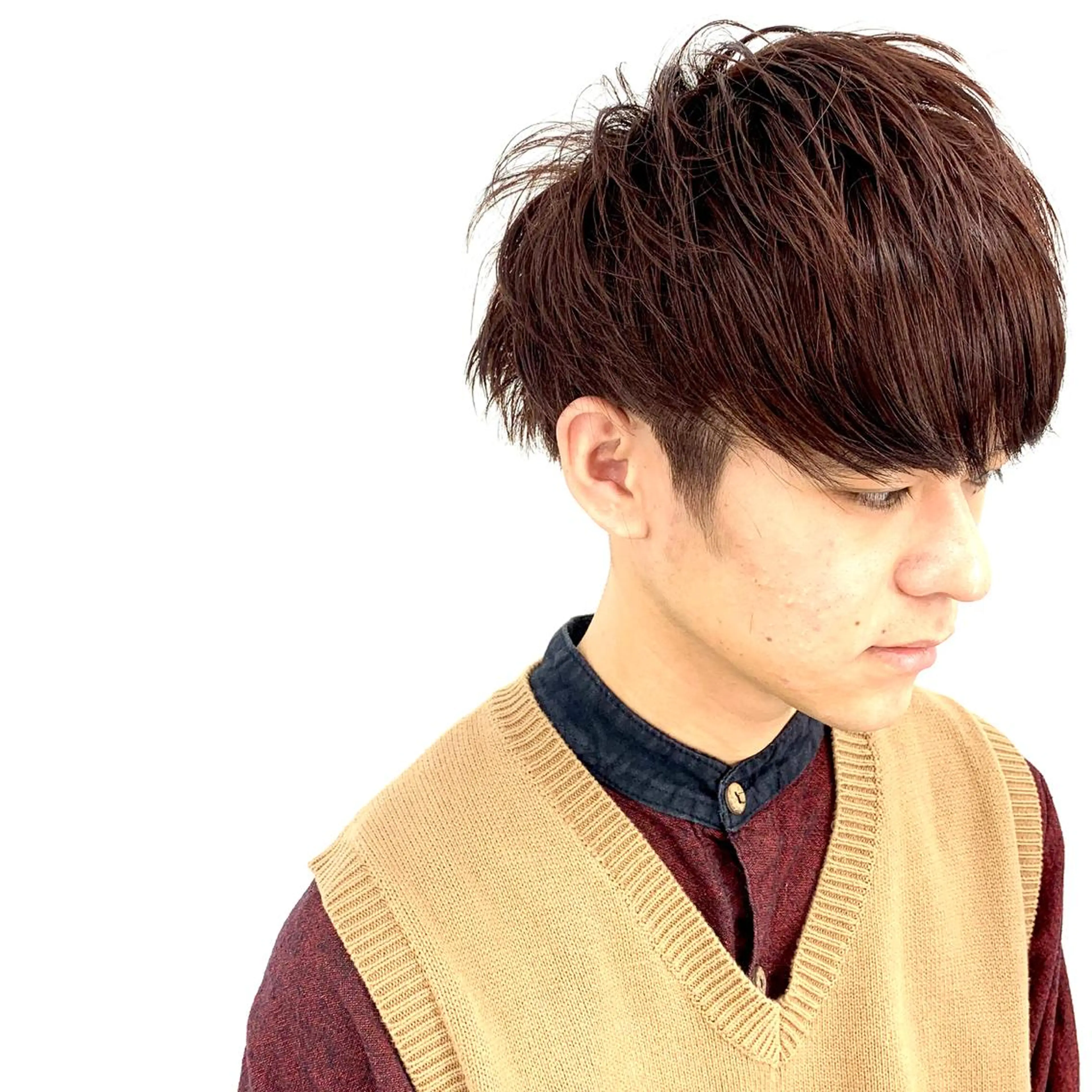 ショート カラー メンズ マッシュ カット ヘアカラー パーマ 柏メンズカットパーマ NO.1タイチのヘアスタイル