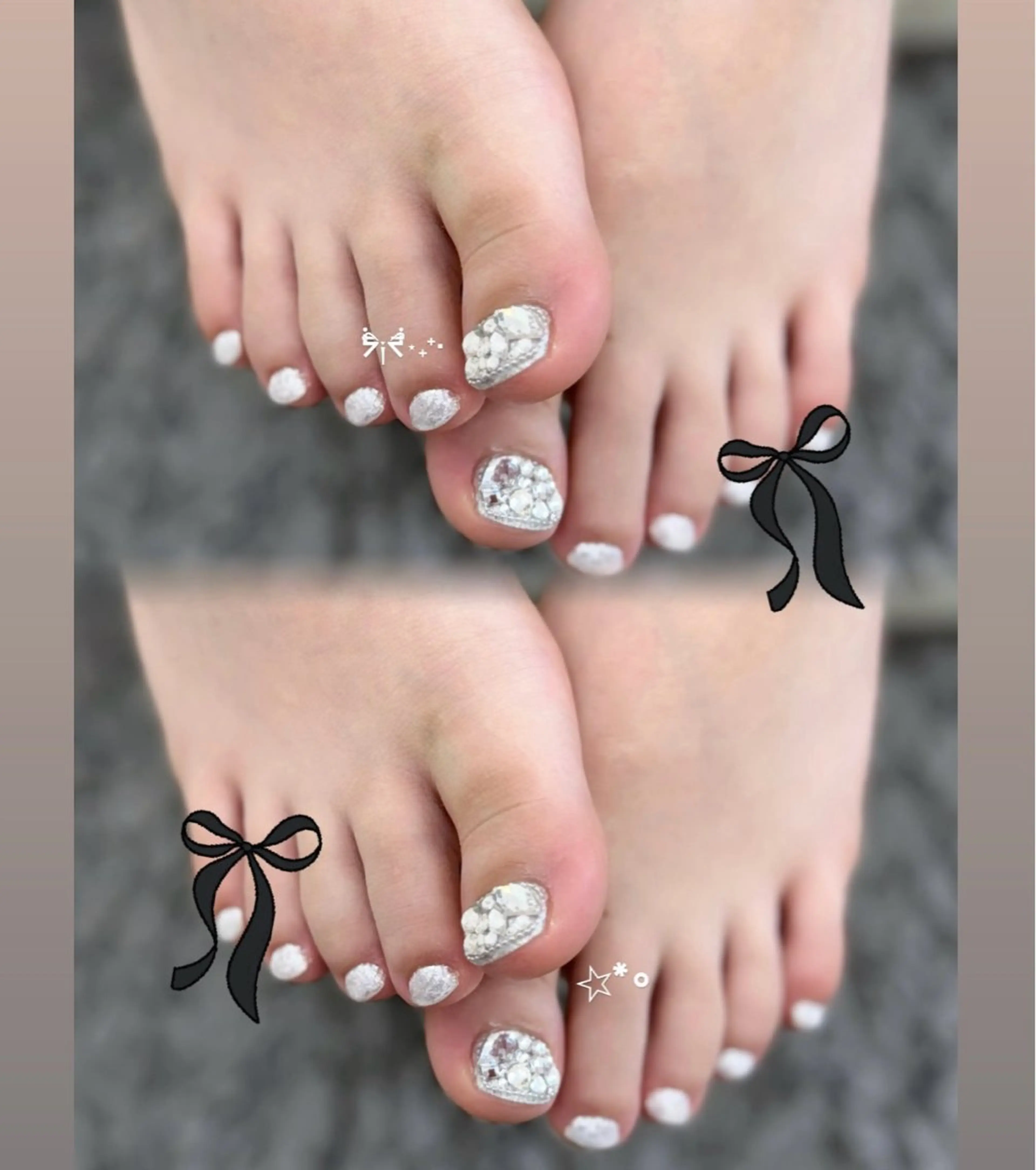 ネイル フットネイル Bianca 清原 陽菜果.°ʚ🎀ɞ°のネイルデザイン