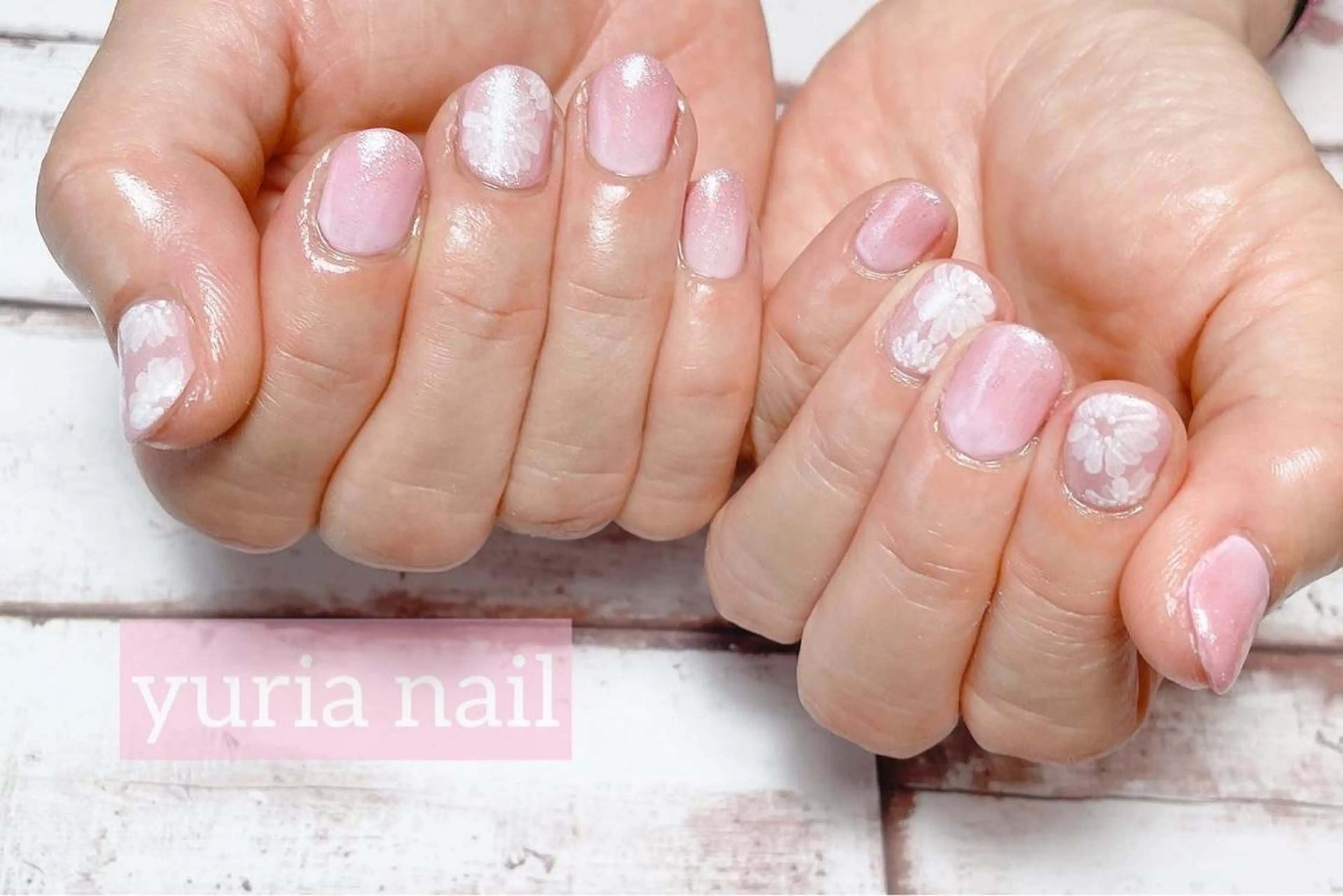 ネイル アートネイル フラワーネイル ジェルネイル グラデーション ピンク 小林 ゆりあのネイルデザイン