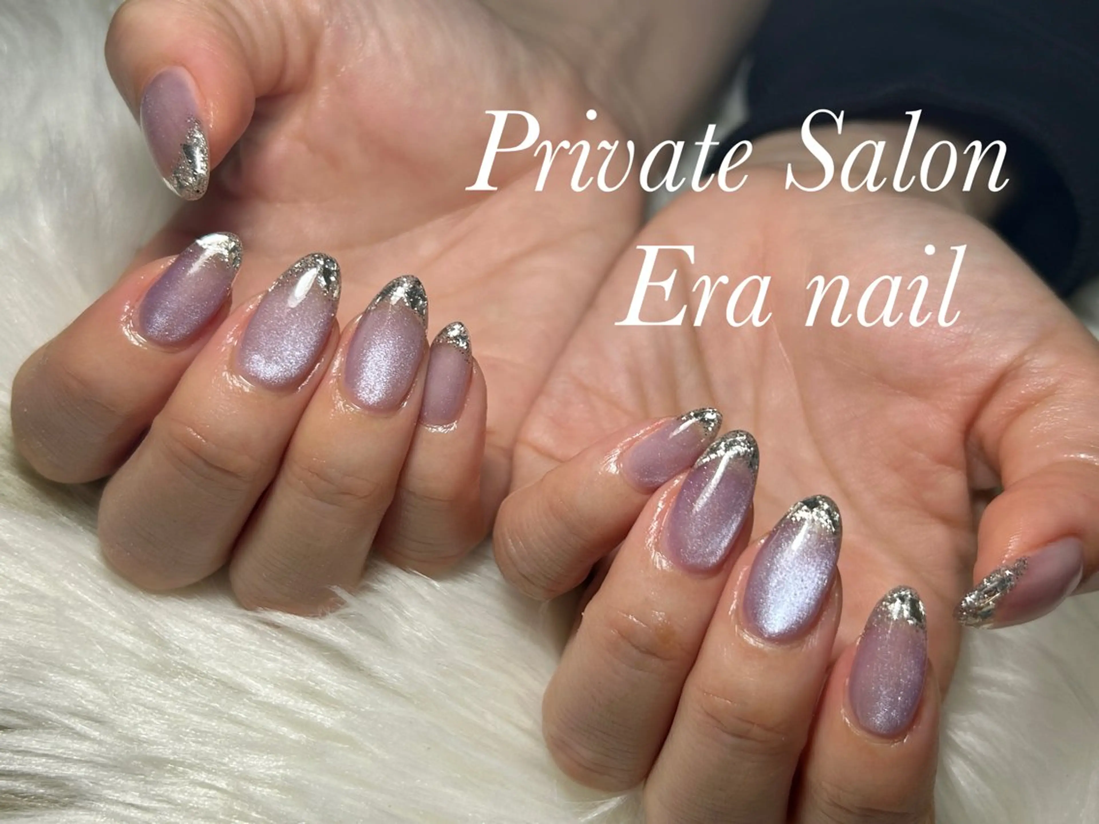 ネイル フレンチネイル ガラスフレンチ マグネットネイル ハンドネイル Era nailのネイルデザイン