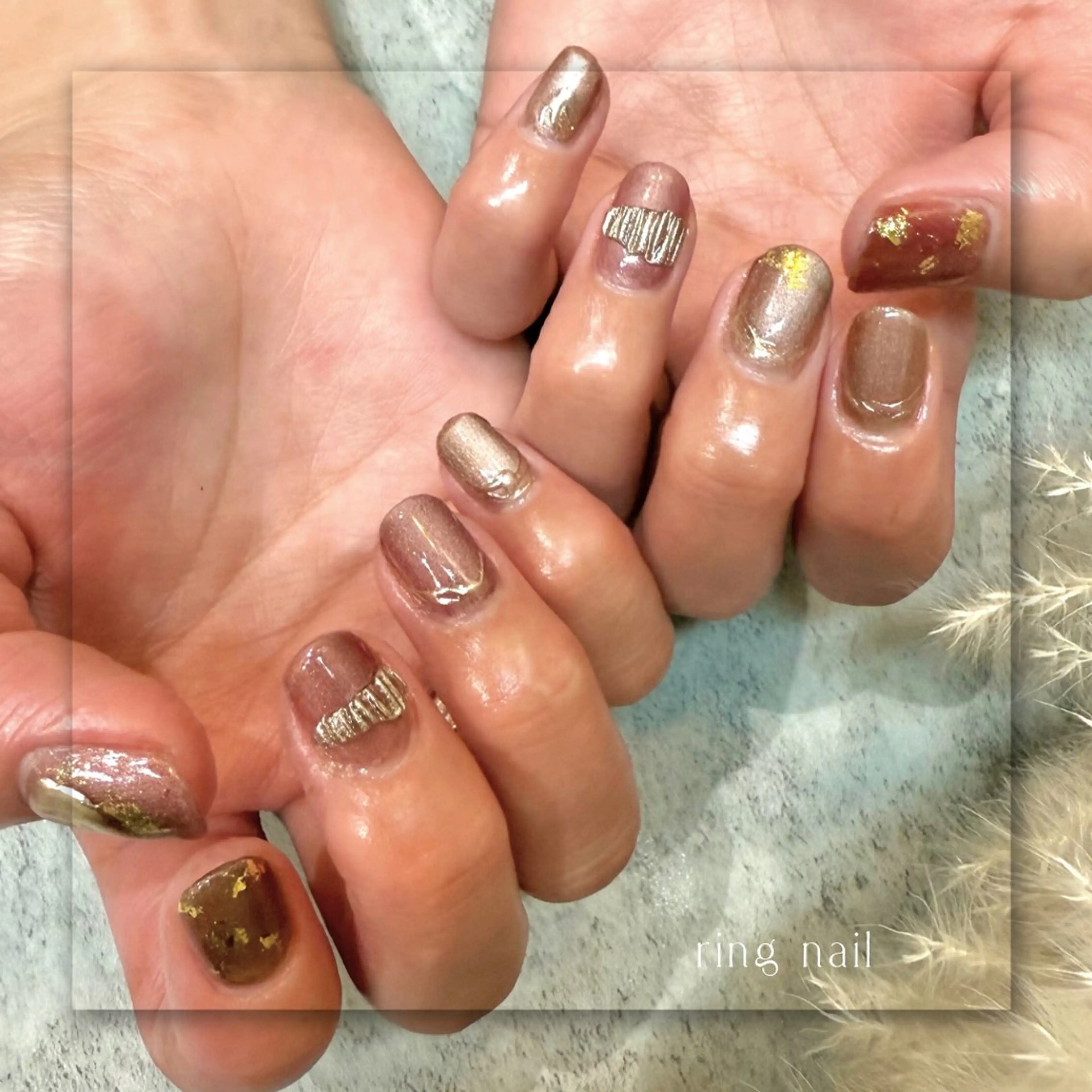 ネイル ジェルネイル マグネットネイル ニュアンスネイル パラジェル 冬ネイル Seemly 千田町店所属・フラワーパラジェル 🌸シームリーエミのネイルデザイン