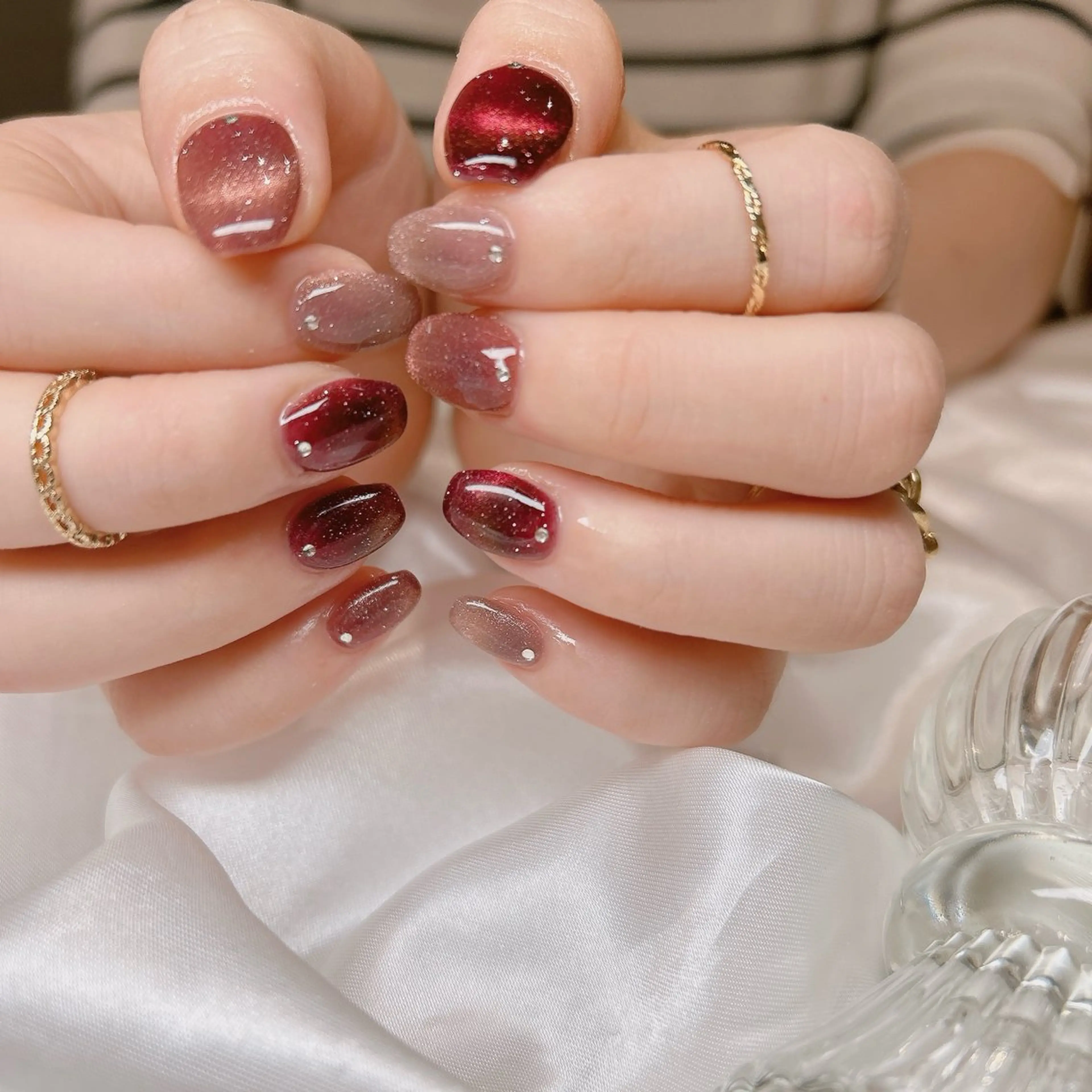 ネイル マグネットネイル ハンドネイル junna のぞいてねのネイルデザイン