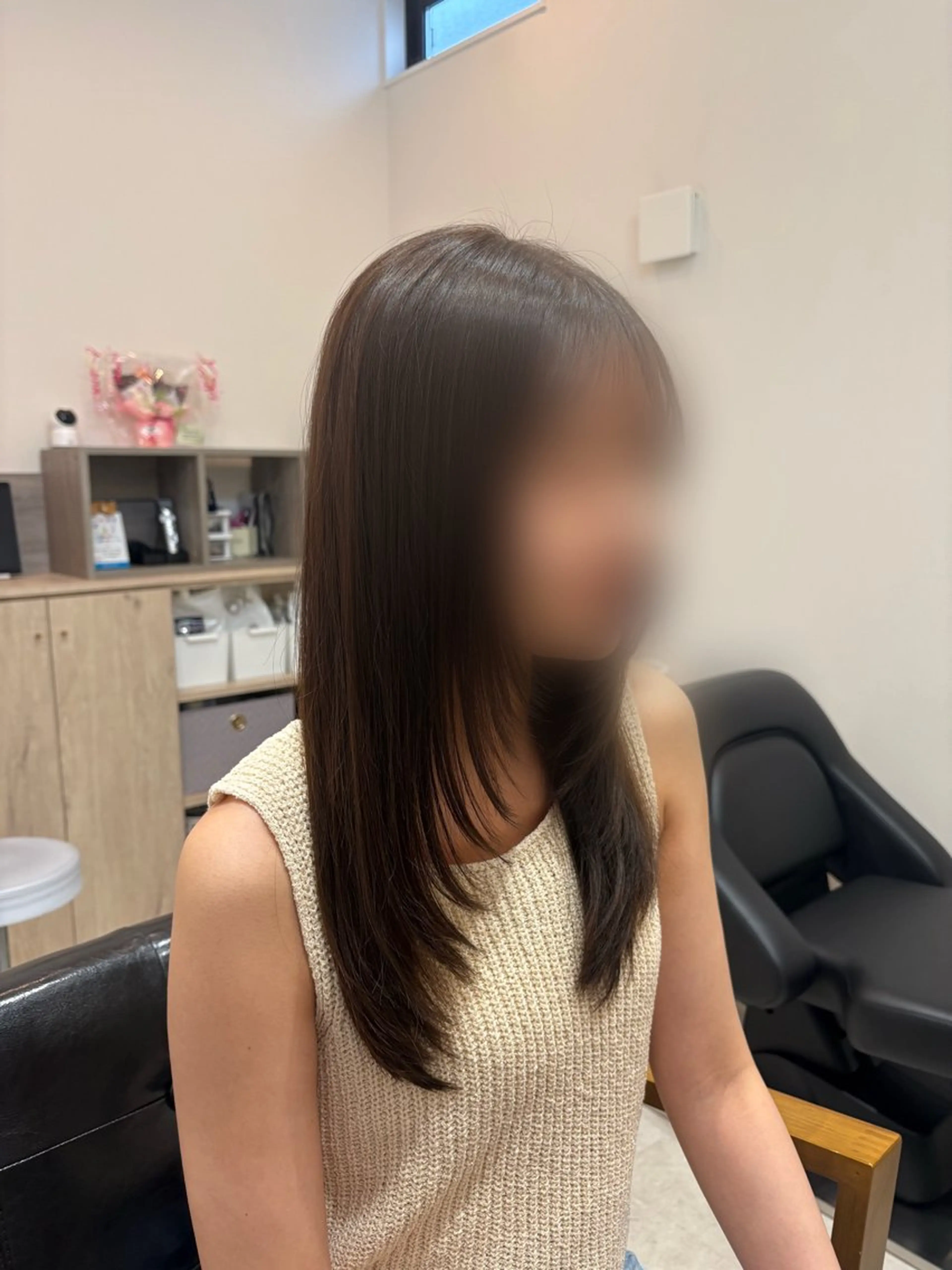 ロング カラー 顔まわりレイヤー 顔周りカット レイヤーカット カット ヘアカラー 小川内 せらのヘアスタイル