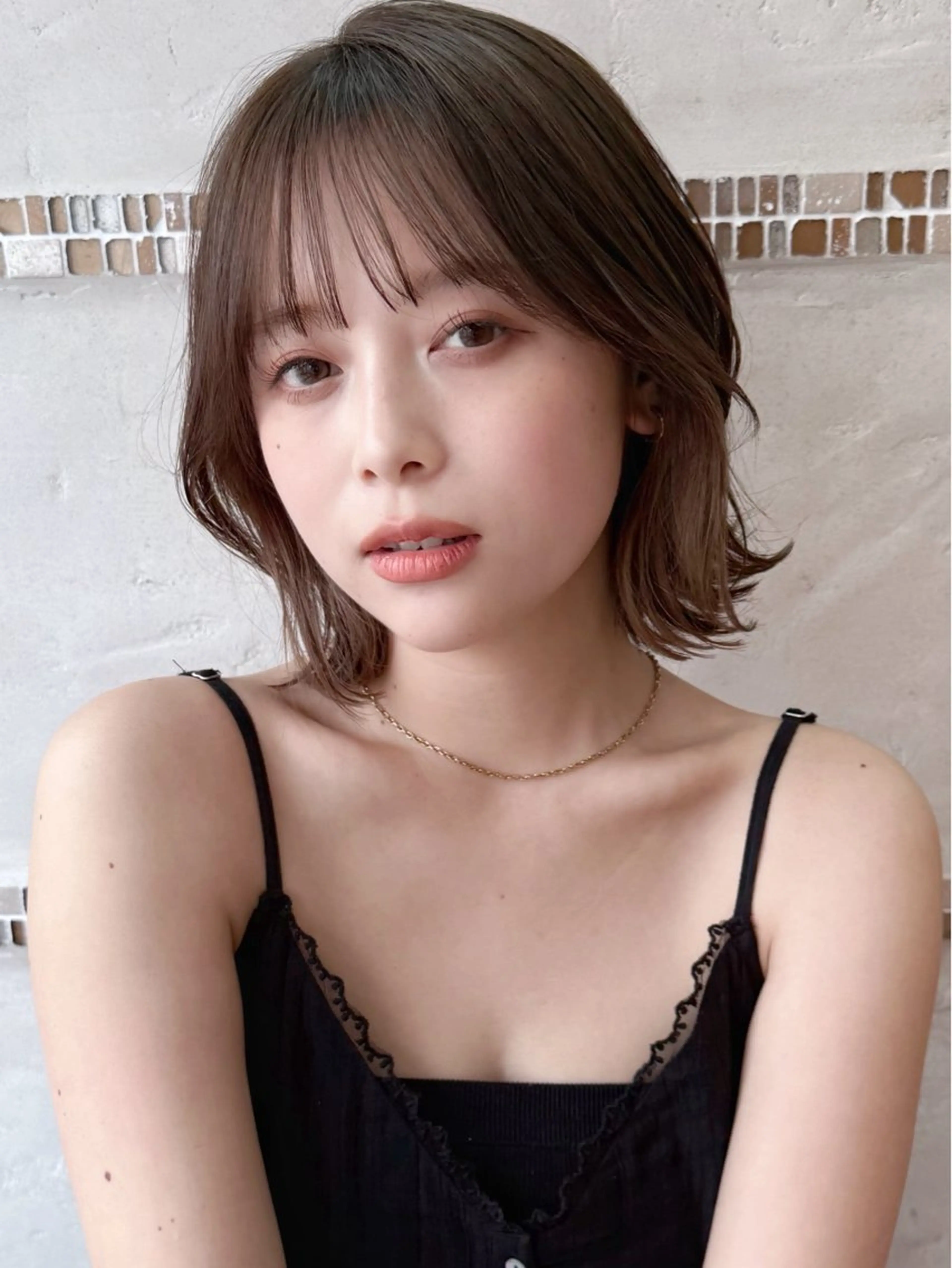 ミディアム ボブ くびれヘア カット ヘアカラー トリートメント 似合わせヘア/ボブ/ ミディアム/Takaのヘアスタイル