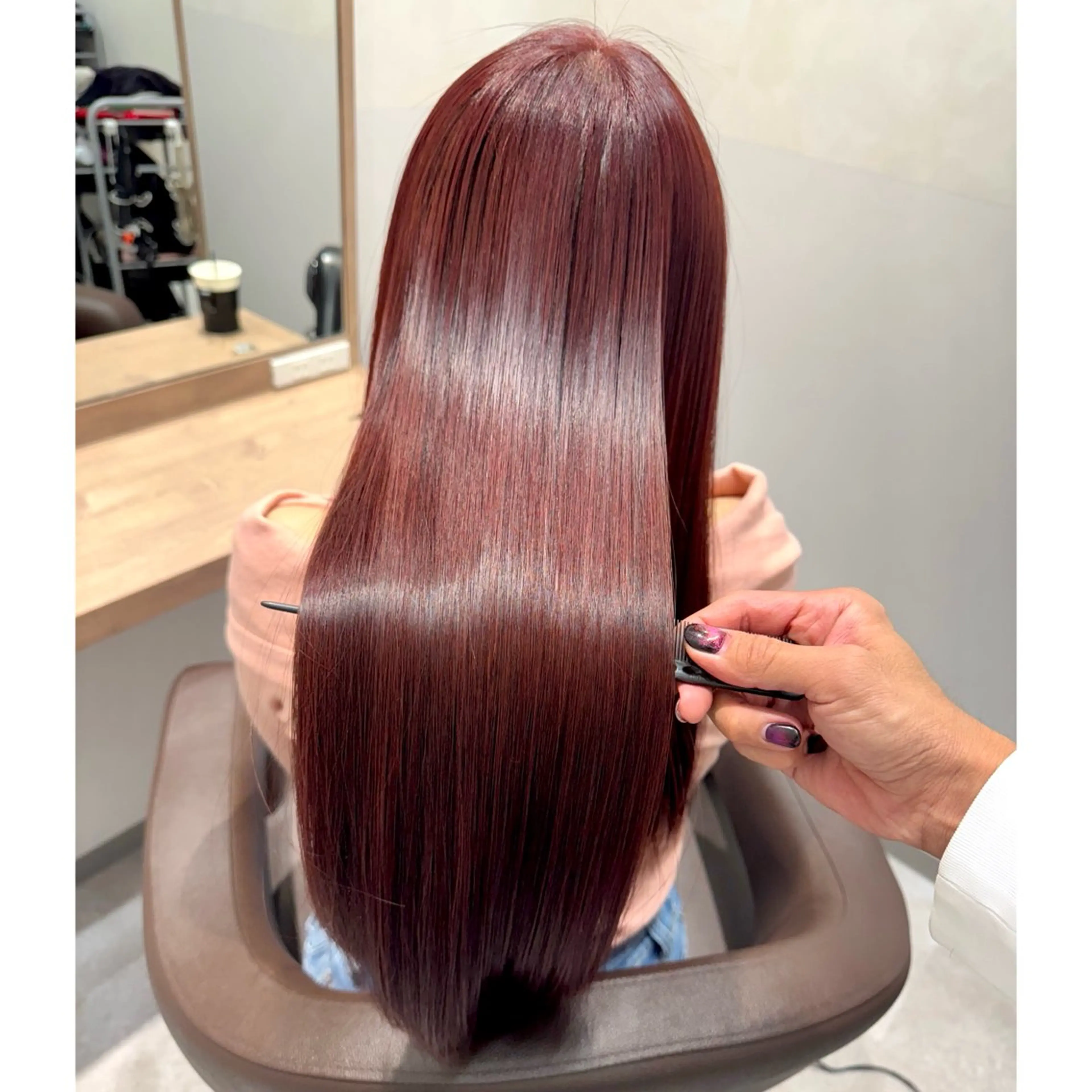 セミロング 髪質改善 トリートメント カット ヘアカラー トリートメント 森 隆秀/韓国ヘアのヘアスタイル