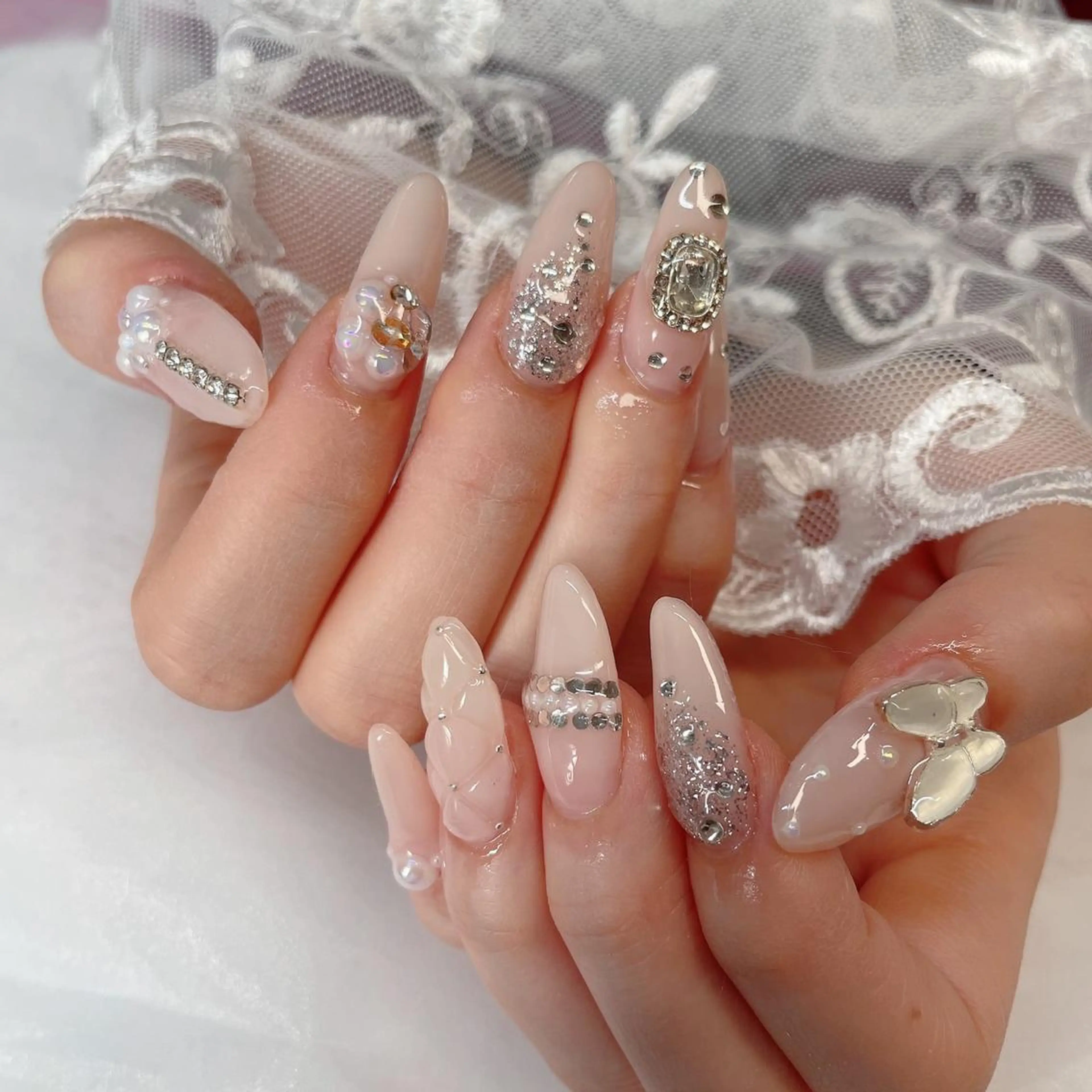 ロング ハンドネイル ハンドケア 💜MIYA nail川崎店のネイルデザイン