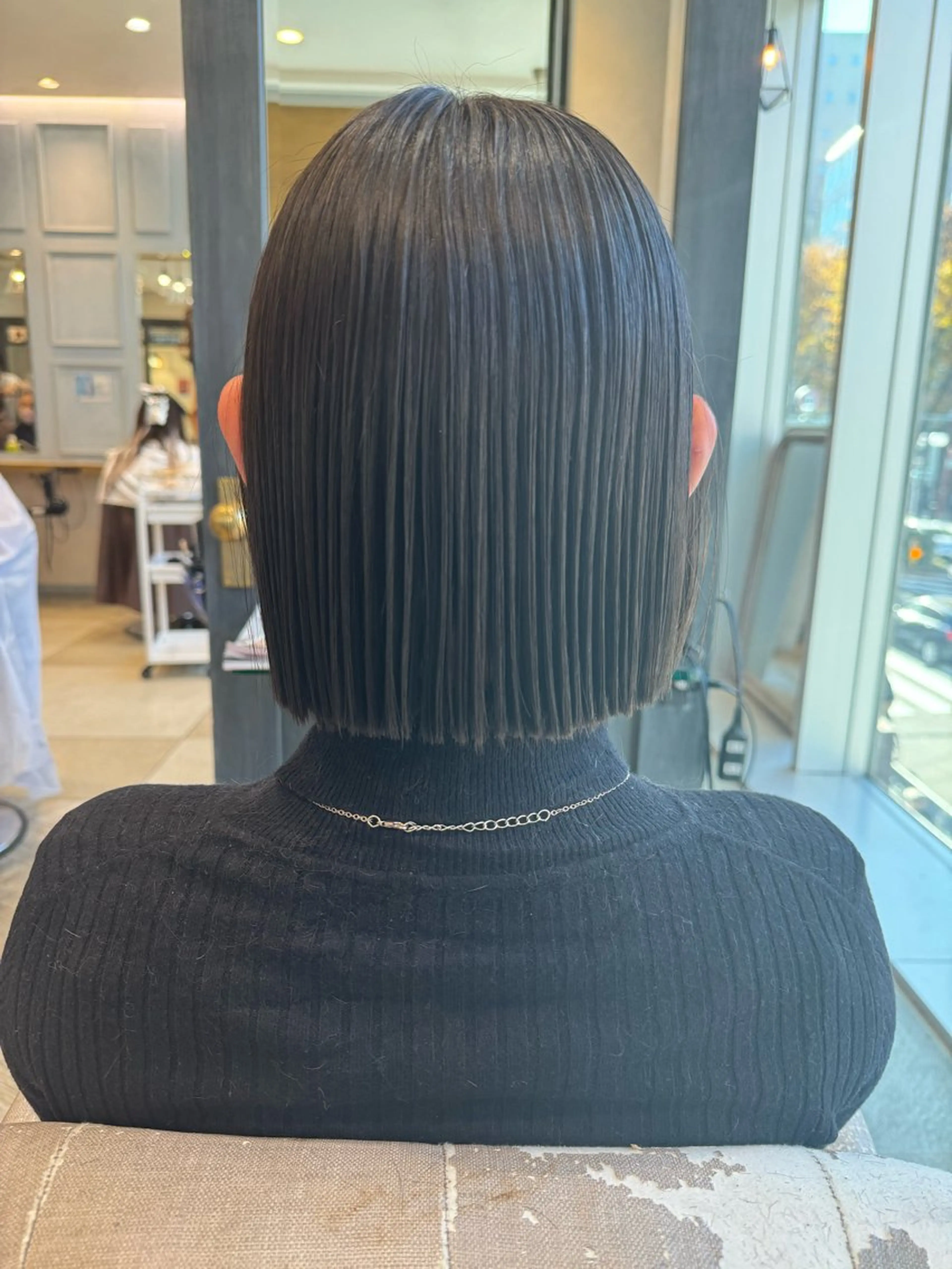 ショート カラー 黒髪 ボブ カット ヘアカラー トリートメント ショート/ボブ アンドウ☺︎のヘアスタイル