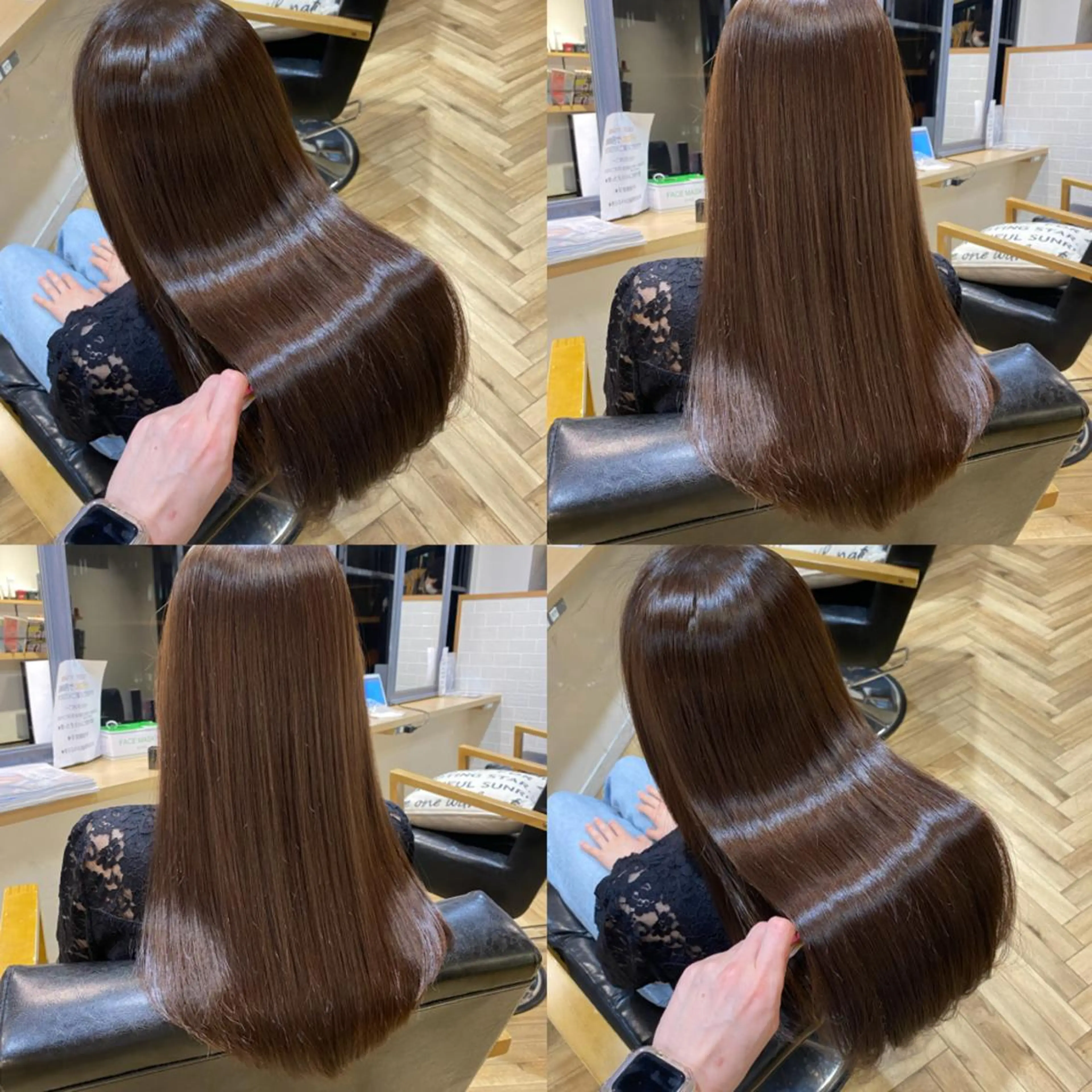 ロング カラー アッシュ 艶カラー/韓国顔周り 🎀mamiのヘアスタイル