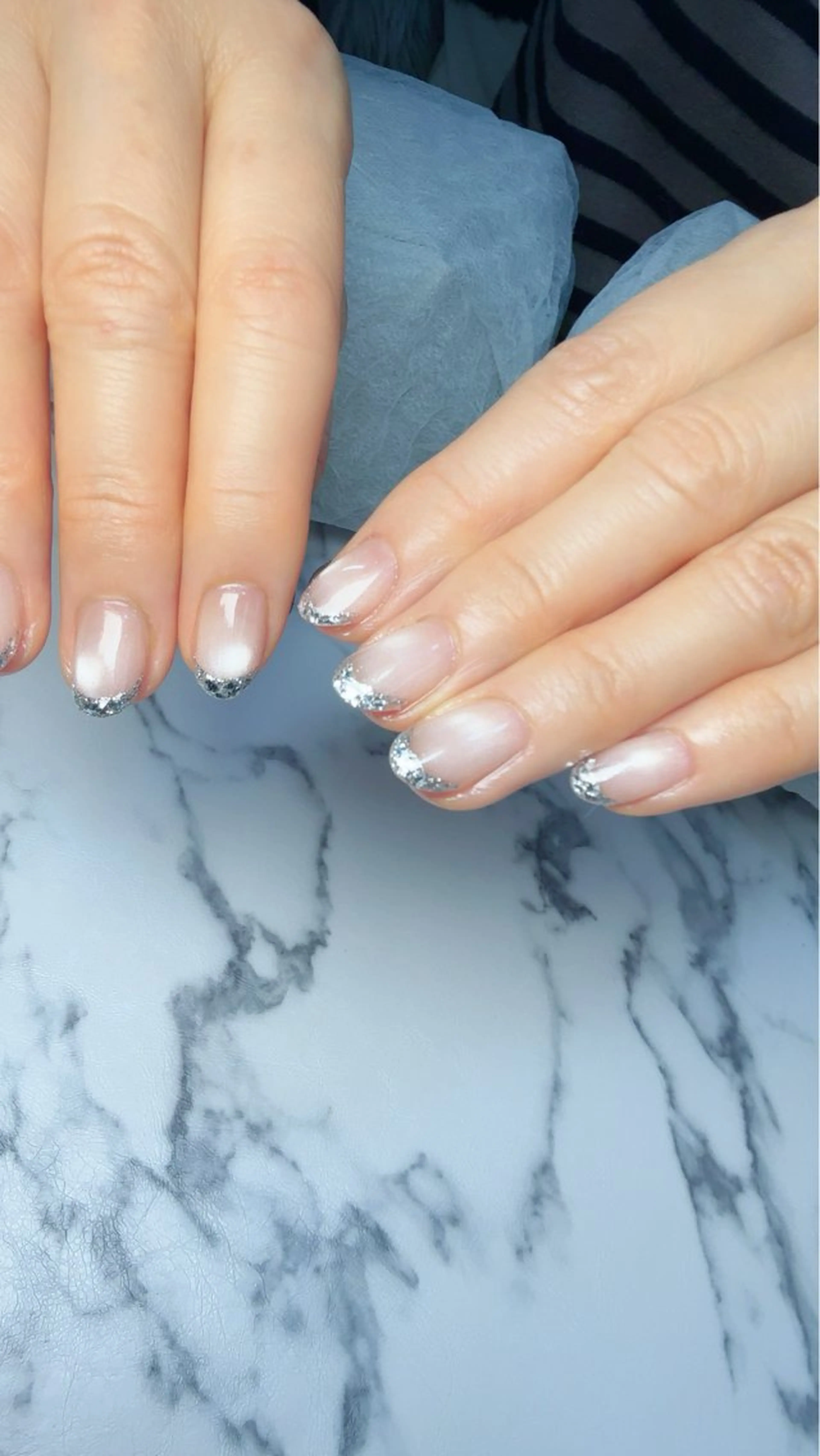 ネイル フレンチネイル ガラスフレンチ nail salon ily 武蔵新城のネイルデザイン